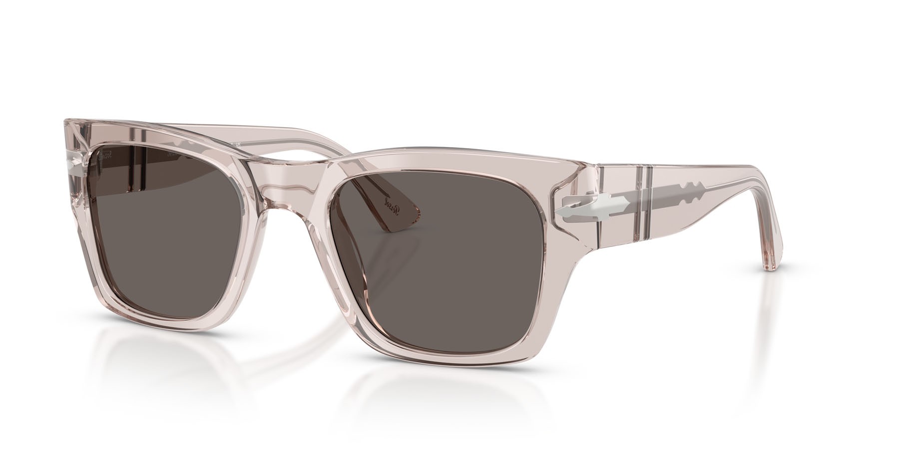 Sunglasses Persol PO 3384S (1229B1) color transparent brown grey shape square lenses grigio scuro