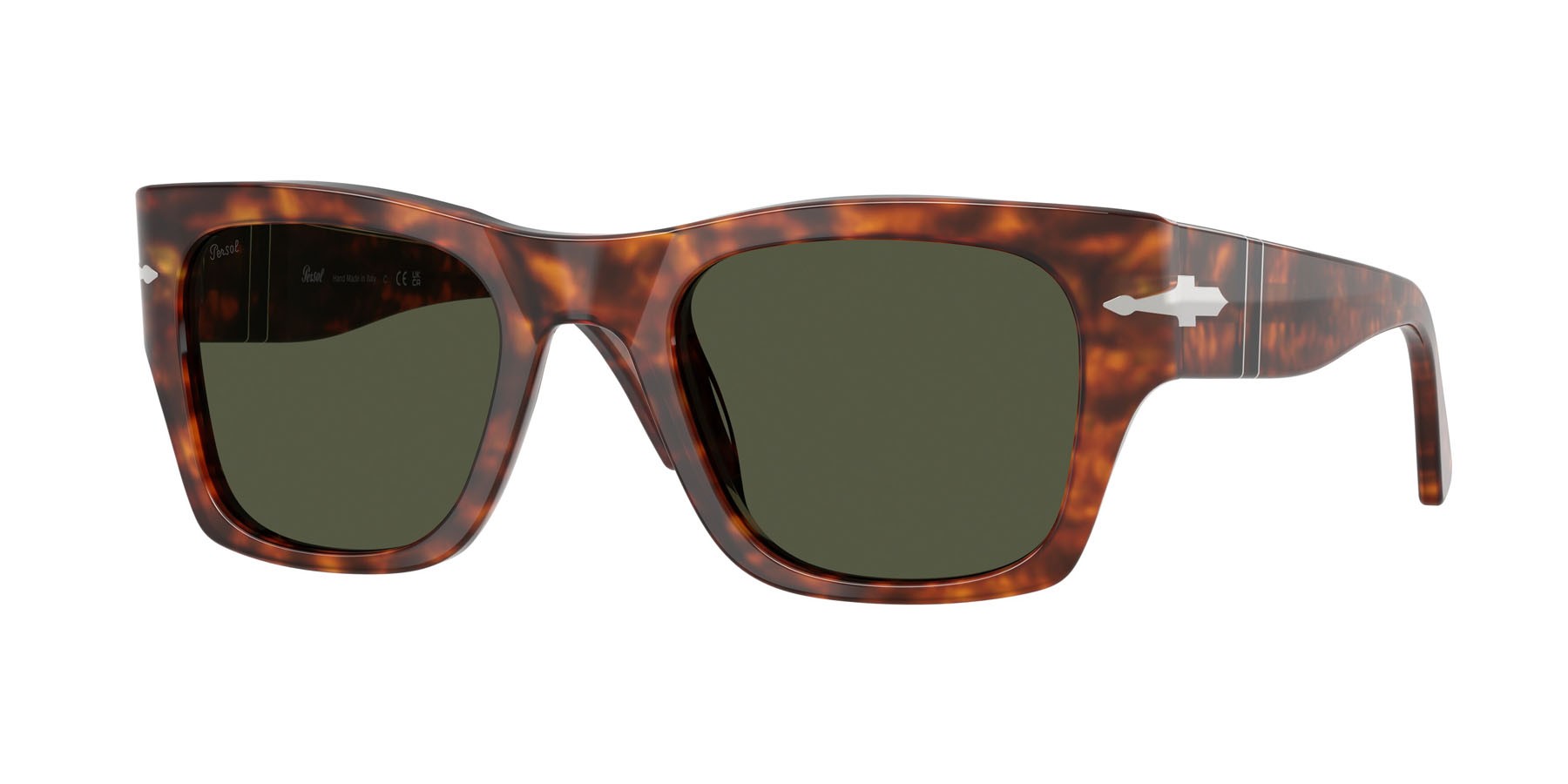 Sunglasses Persol PO 3384S (24/31) color havana shape square lenses verde