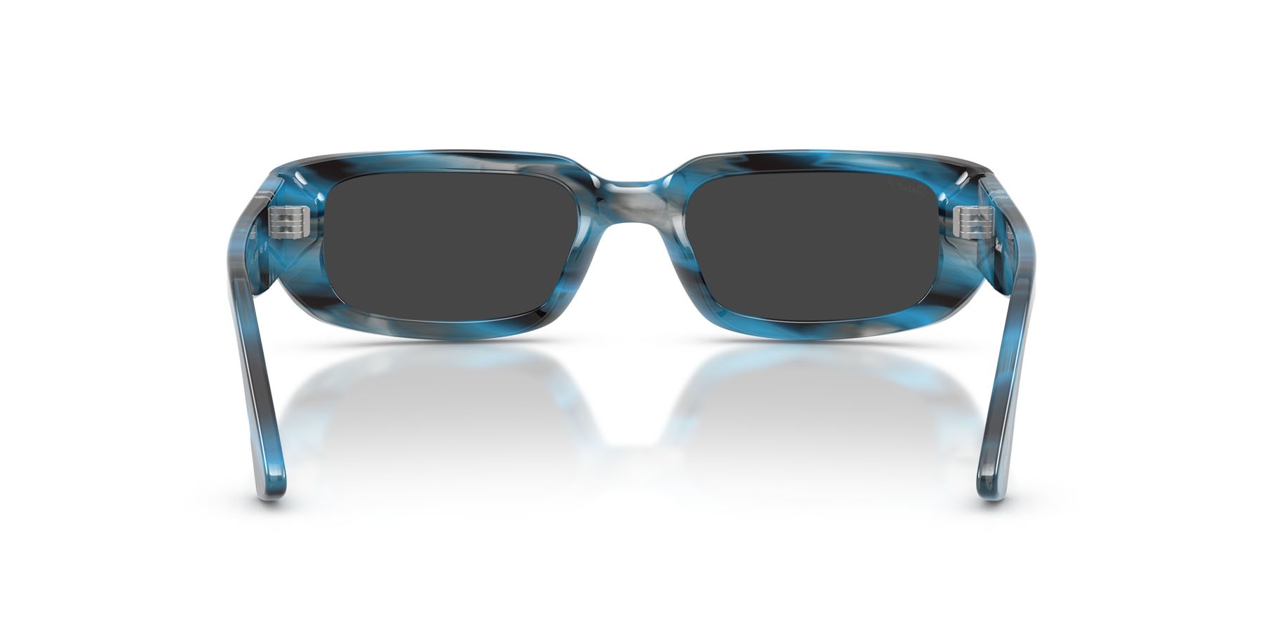 Sunglasses Persol Mel PO 3385S (123448) color striato blu e grigio shape square lenses polar nera