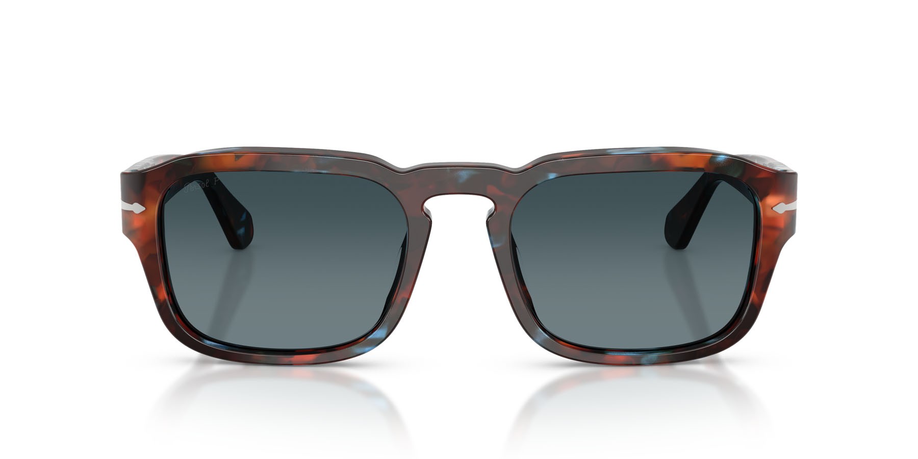 Occhiali da sole Persol PO 3386S (1232S3) colore tortoise brown & pearl blue forma quadrato lenti polar blu sfumata