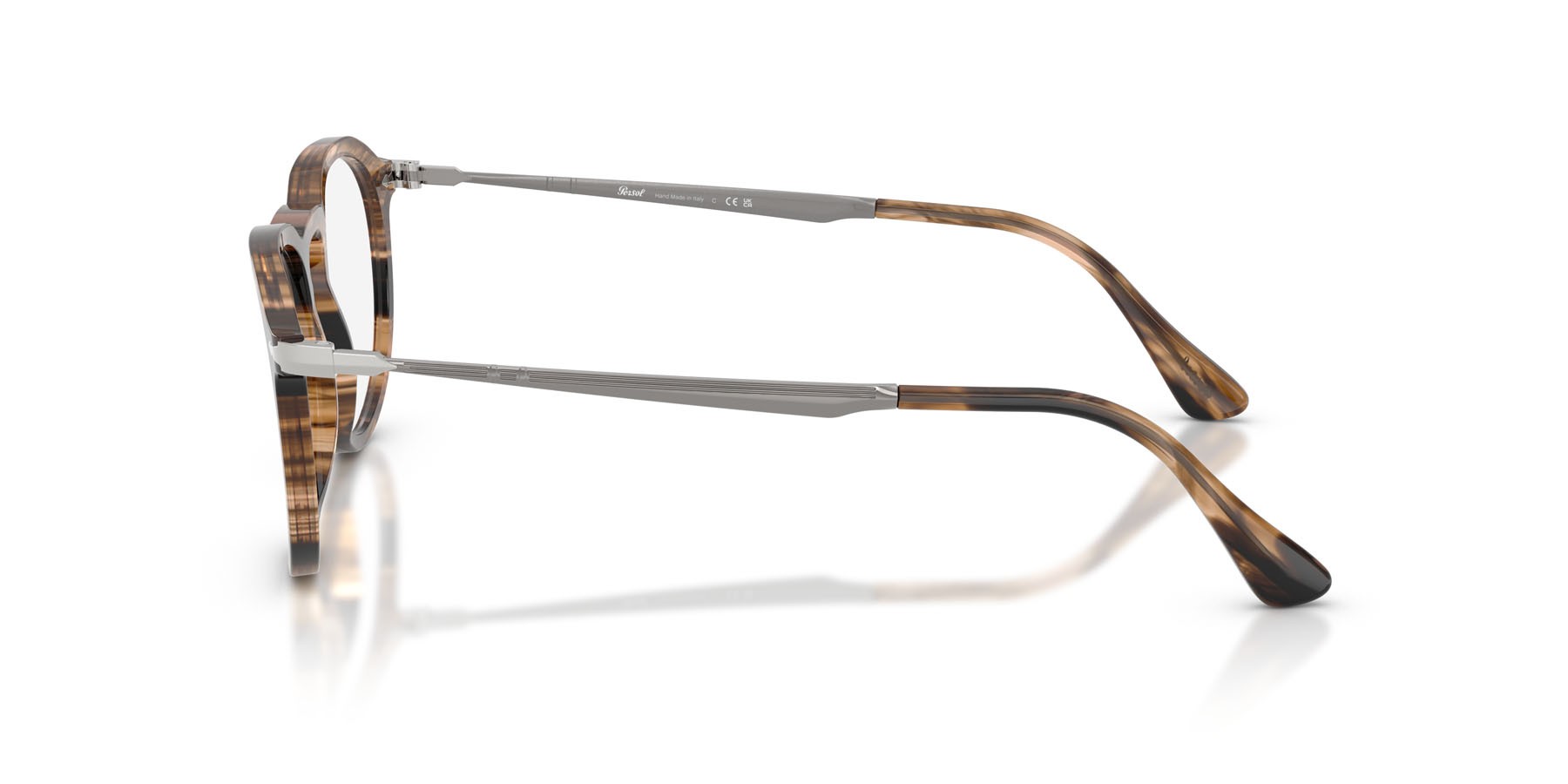 Occhiali da vista Persol Pier PO 3387V (1236) colore striped black & greish brown forma quadrato lenti lente demo