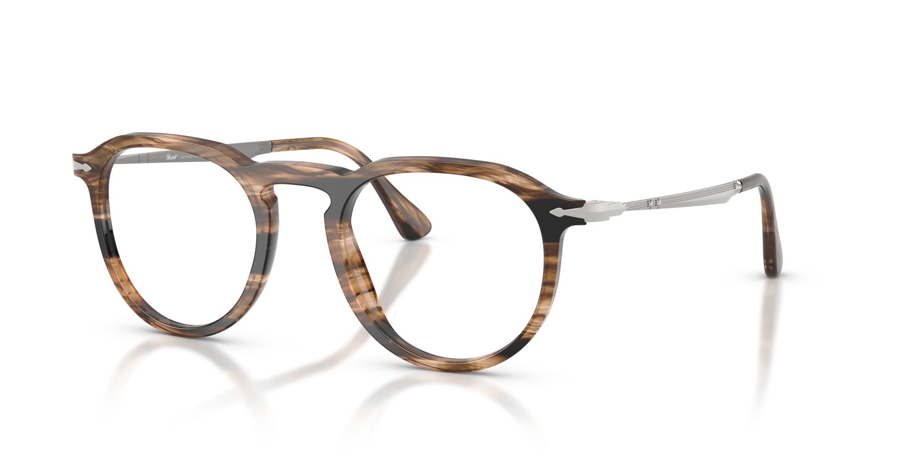 Occhiali da vista Persol Pier PO 3387V (1236) colore striped black & greish brown forma quadrato lenti lente demo