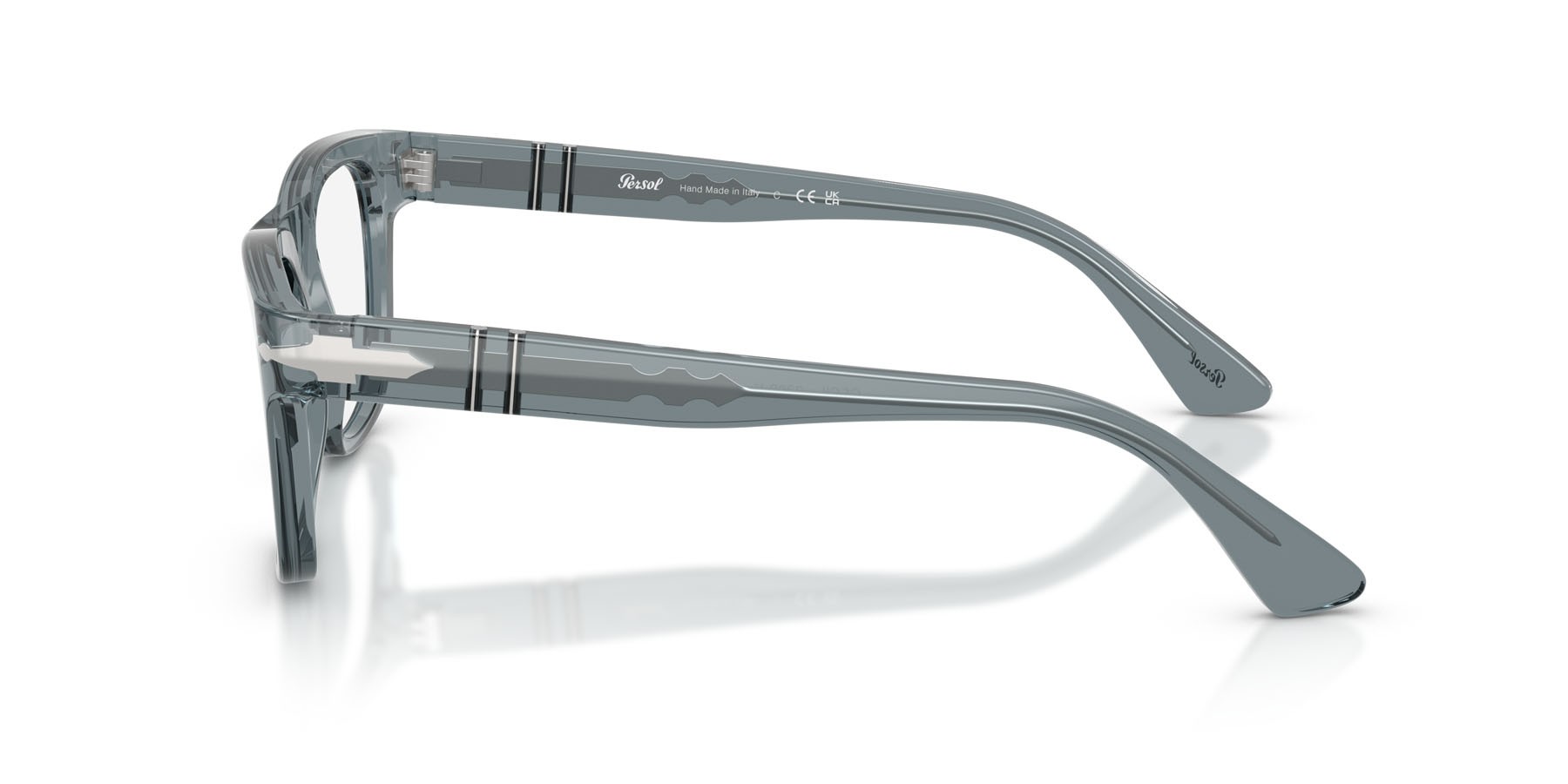 Occhiali da vista Persol Cecil PO 3389V (1227) colore transparent ocean forma quadrato lenti lente demo