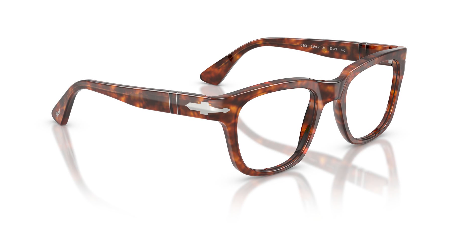 Eyeglasses Persol Cecil PO 3389V (24) color havana shape square lenses lente demo