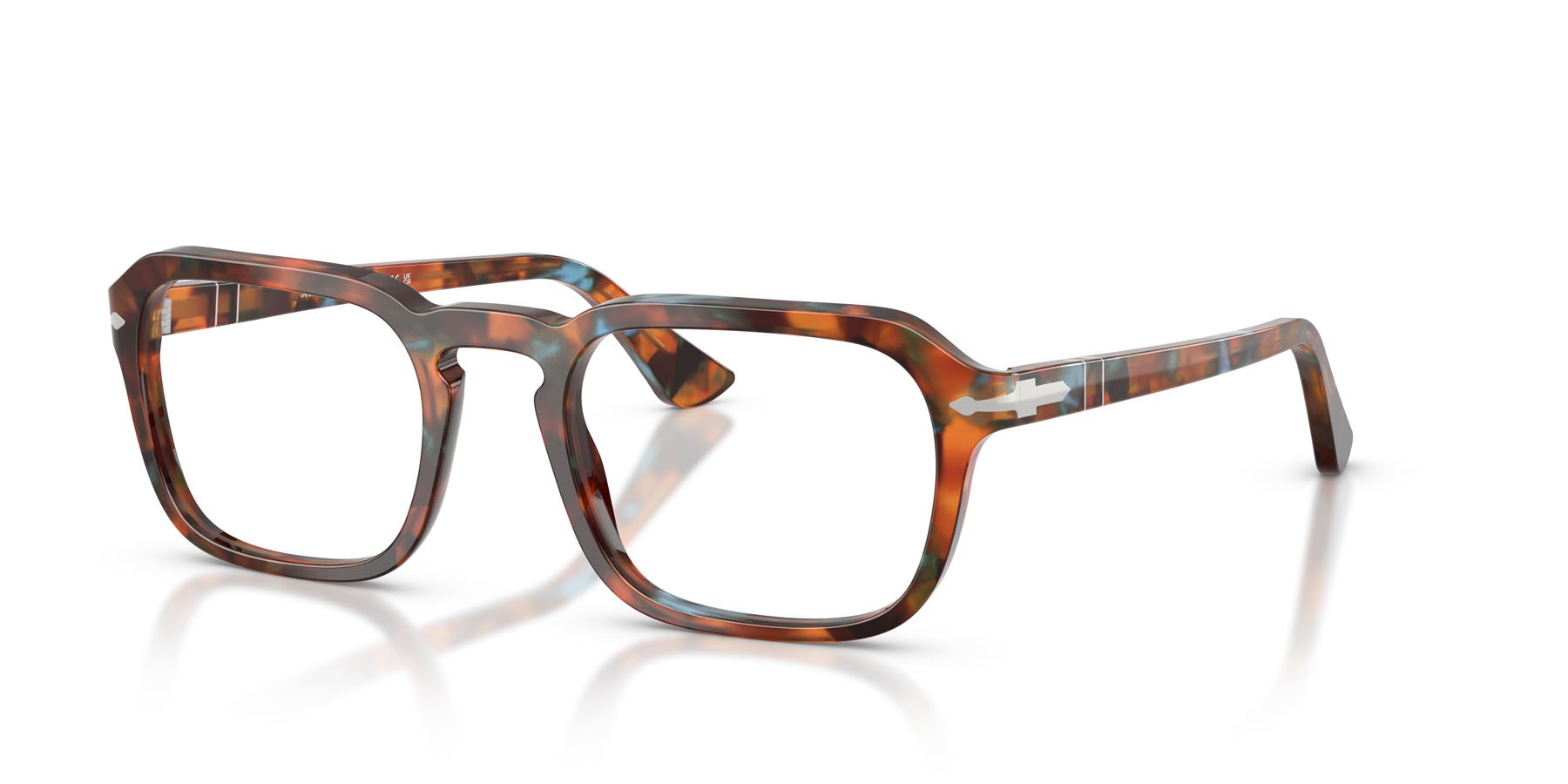 Occhiali da vista Persol PO 3390V (1232) colore tortoise brown & pearl blue forma quadrato lenti lente demo