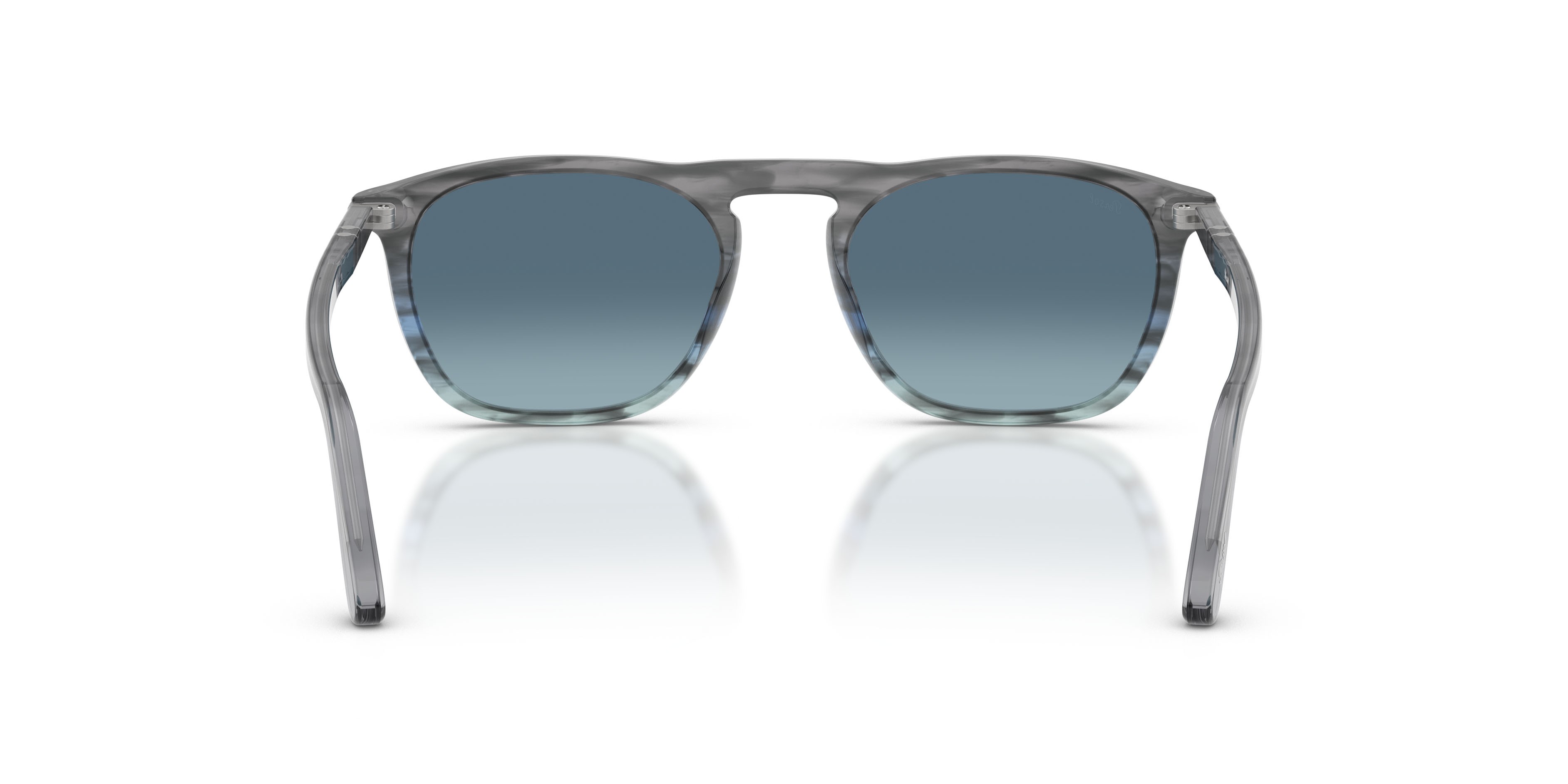 Occhiali da sole Persol Gae PO 3391S (1205Q8) colore striato grigio forma quadrato lenti azzurro sfumato blu
