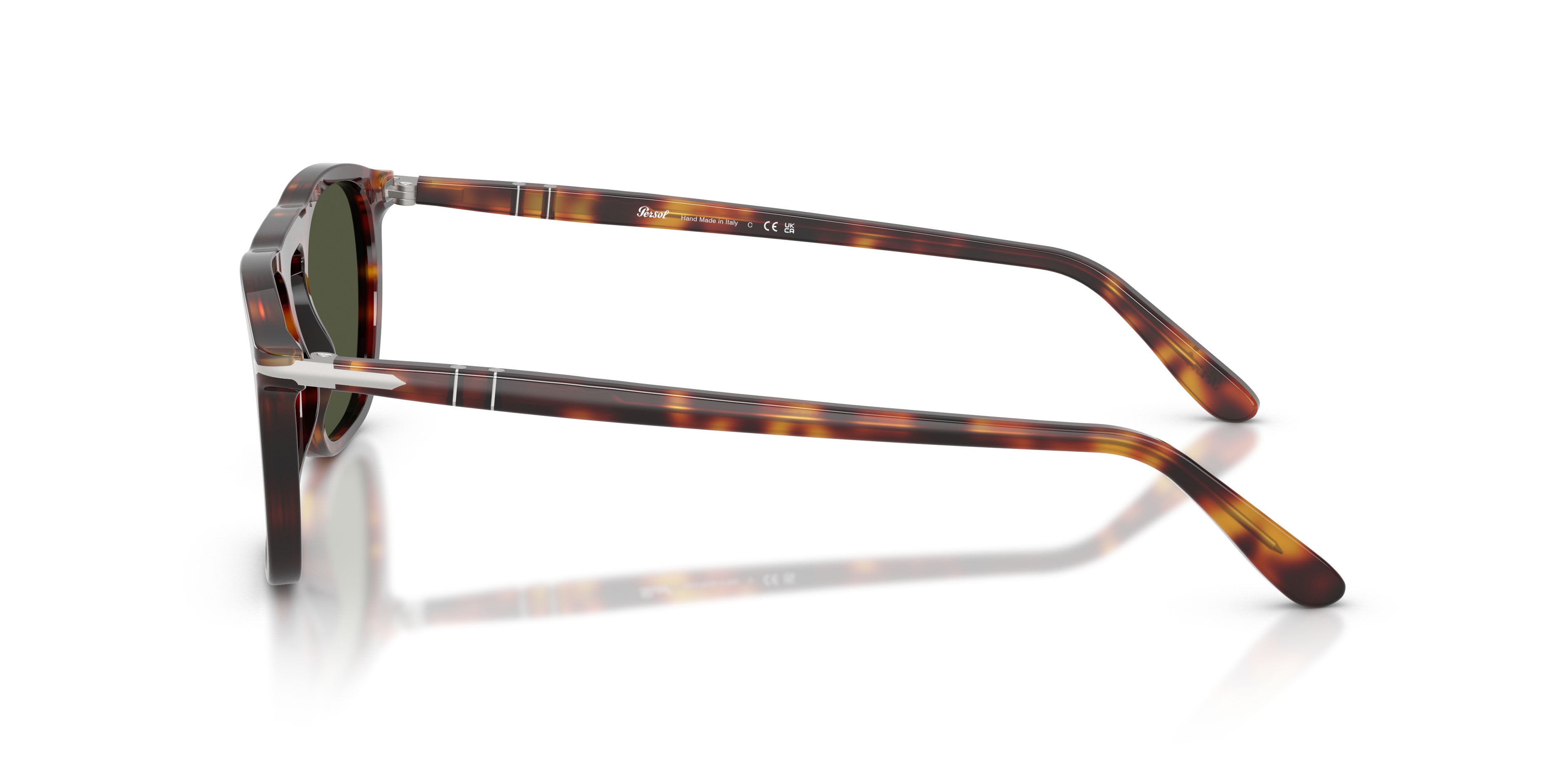 Occhiali da sole Persol Gae PO 3391S (24/31) colore havana forma quadrato lenti verde
