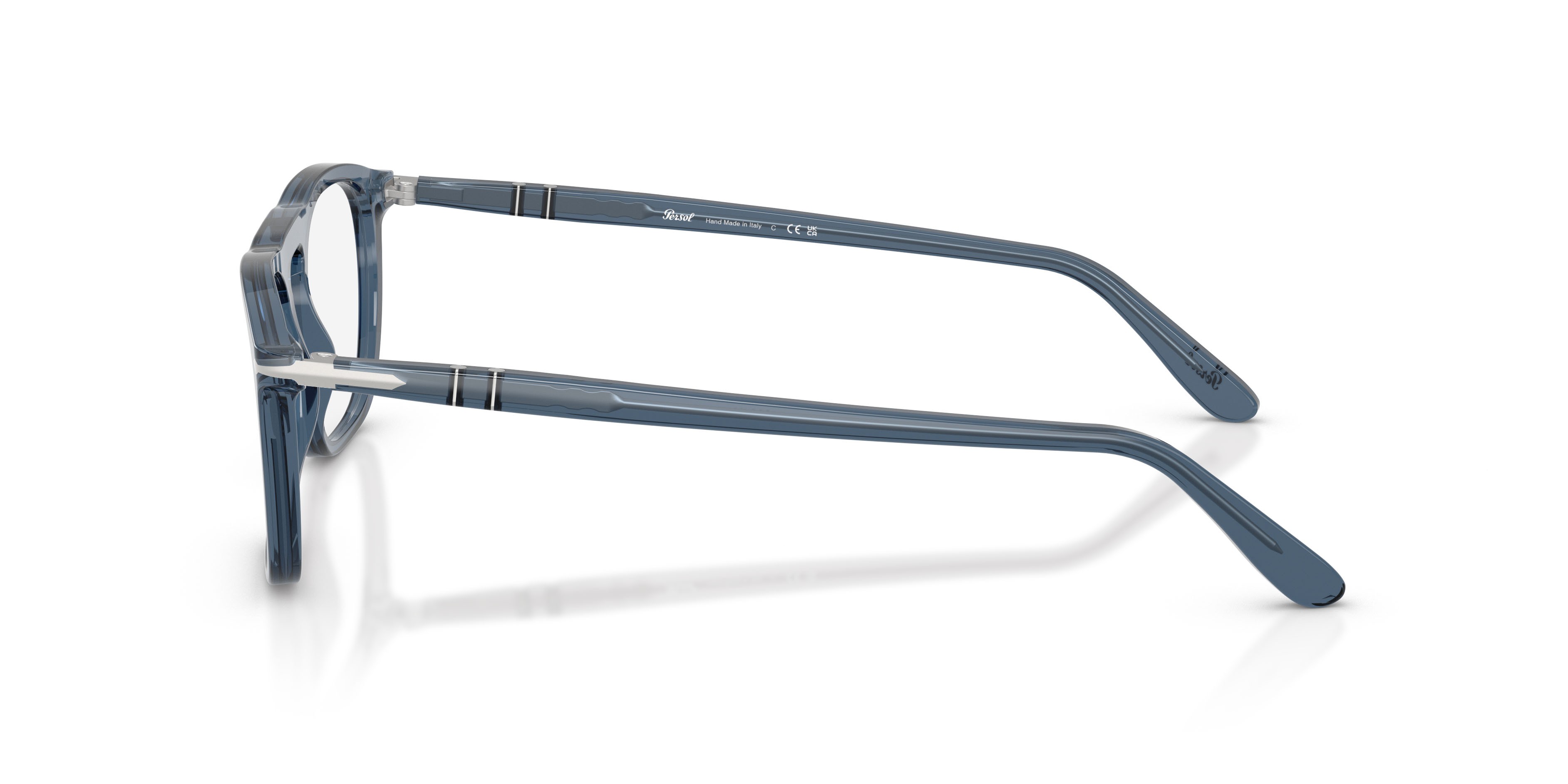 Eyeglasses Persol PO 3391V (1197) color blu denim trasparente shape square lenses lente demo