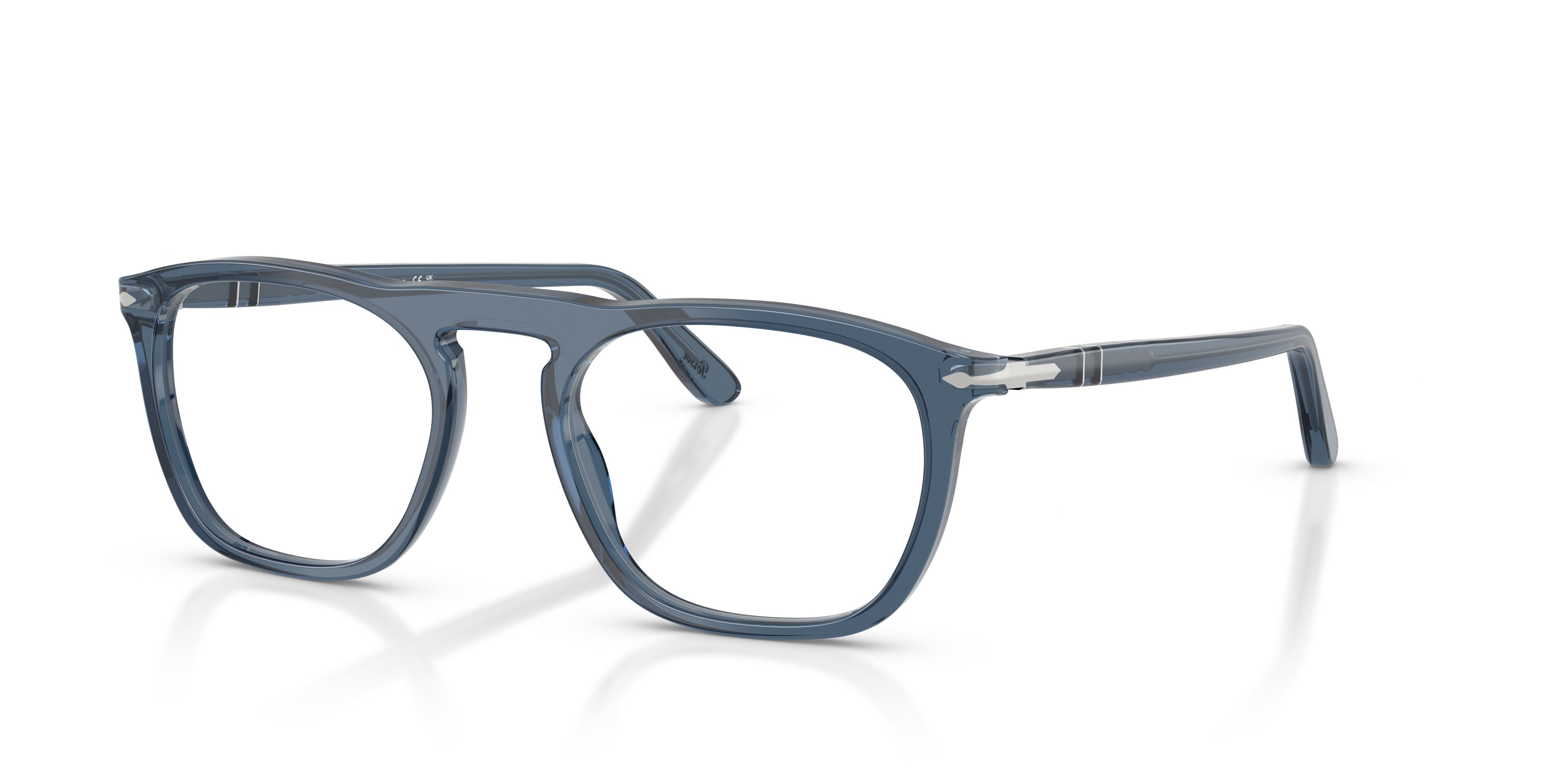 Eyeglasses Persol PO 3391V (1197) color blu denim trasparente shape square lenses lente demo