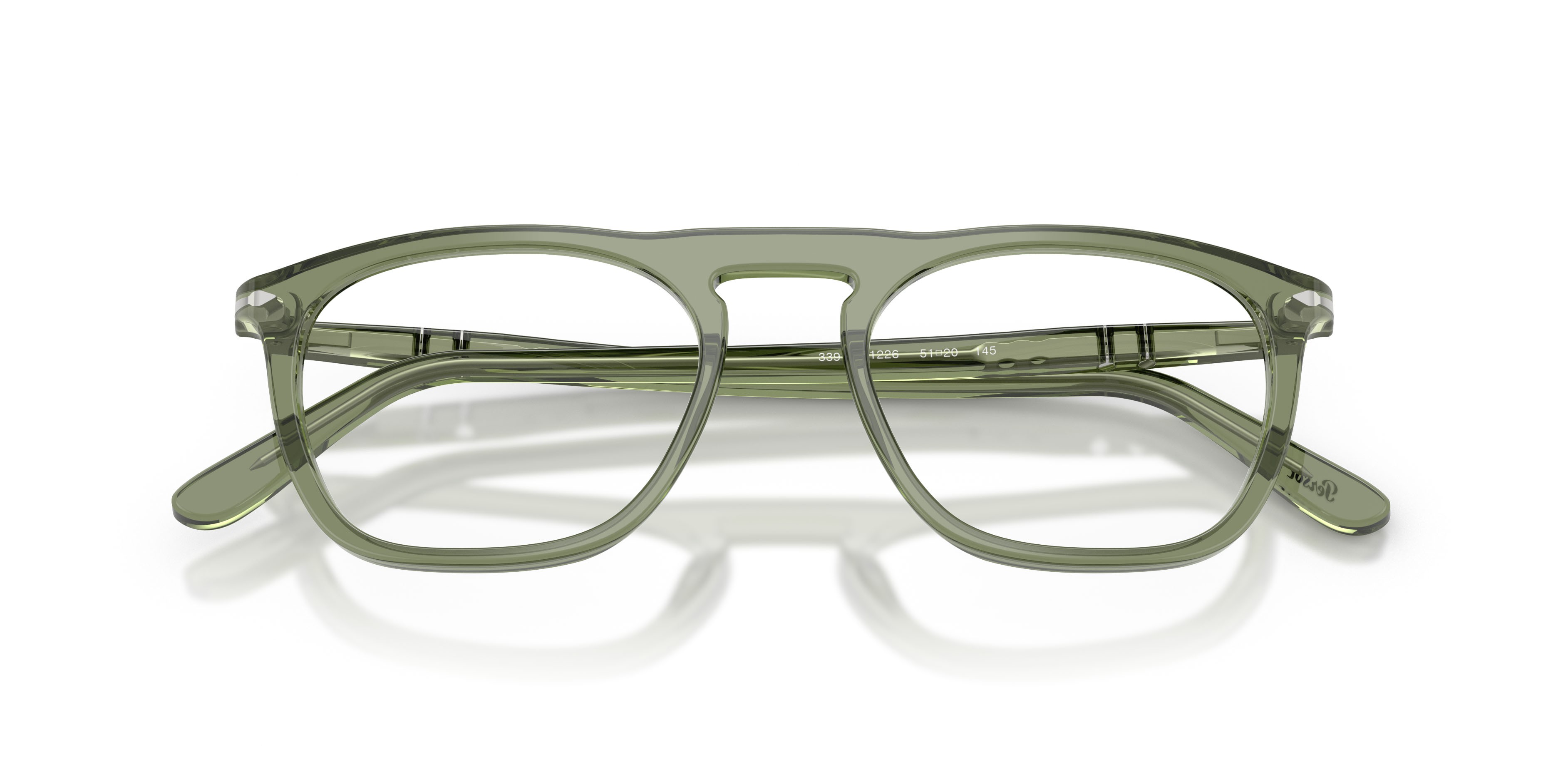 Eyeglasses Persol PO 3391V (1226) color verde trasparente shape square lenses lente demo