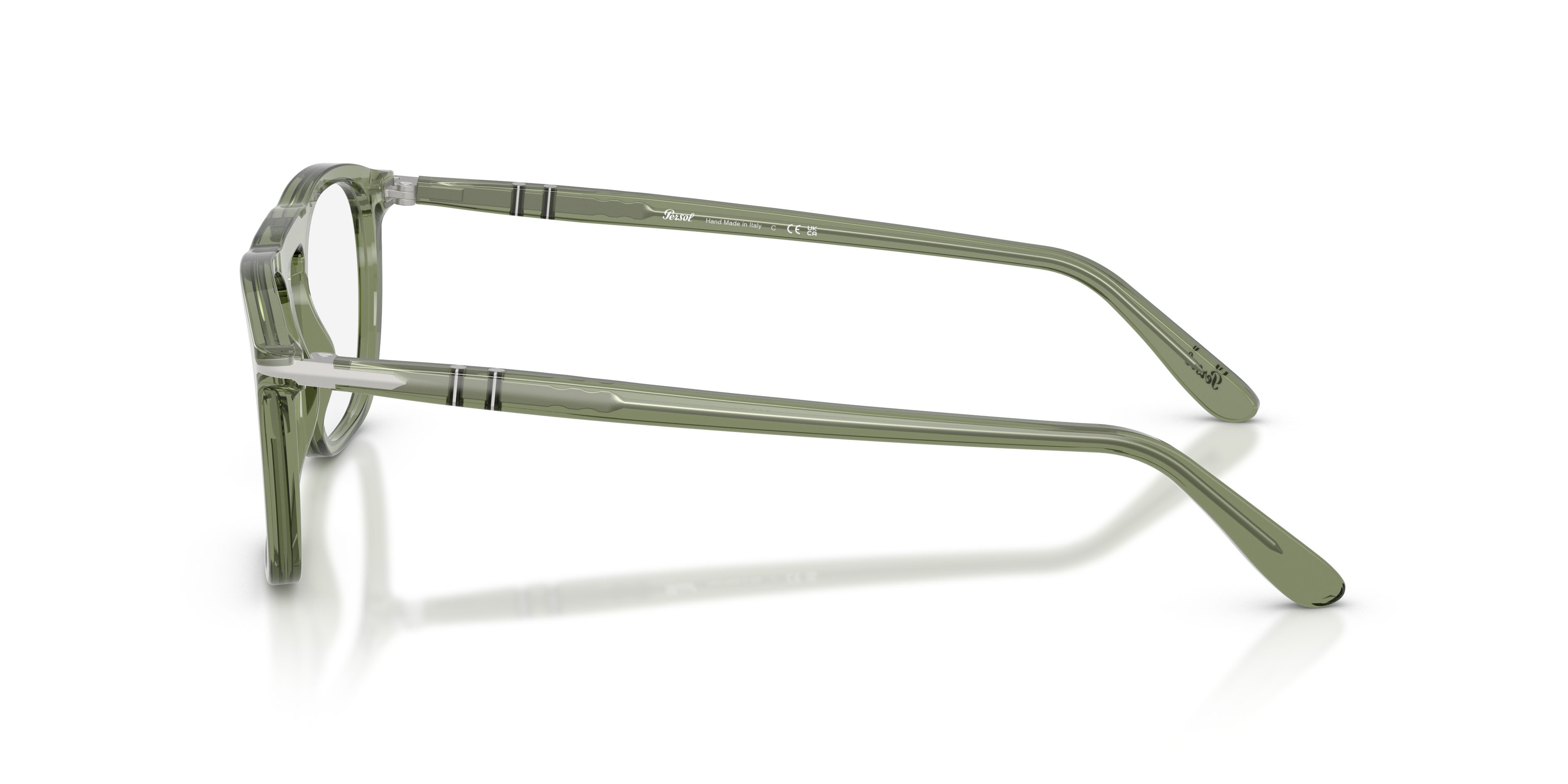 Eyeglasses Persol PO 3391V (1226) color verde trasparente shape square lenses lente demo