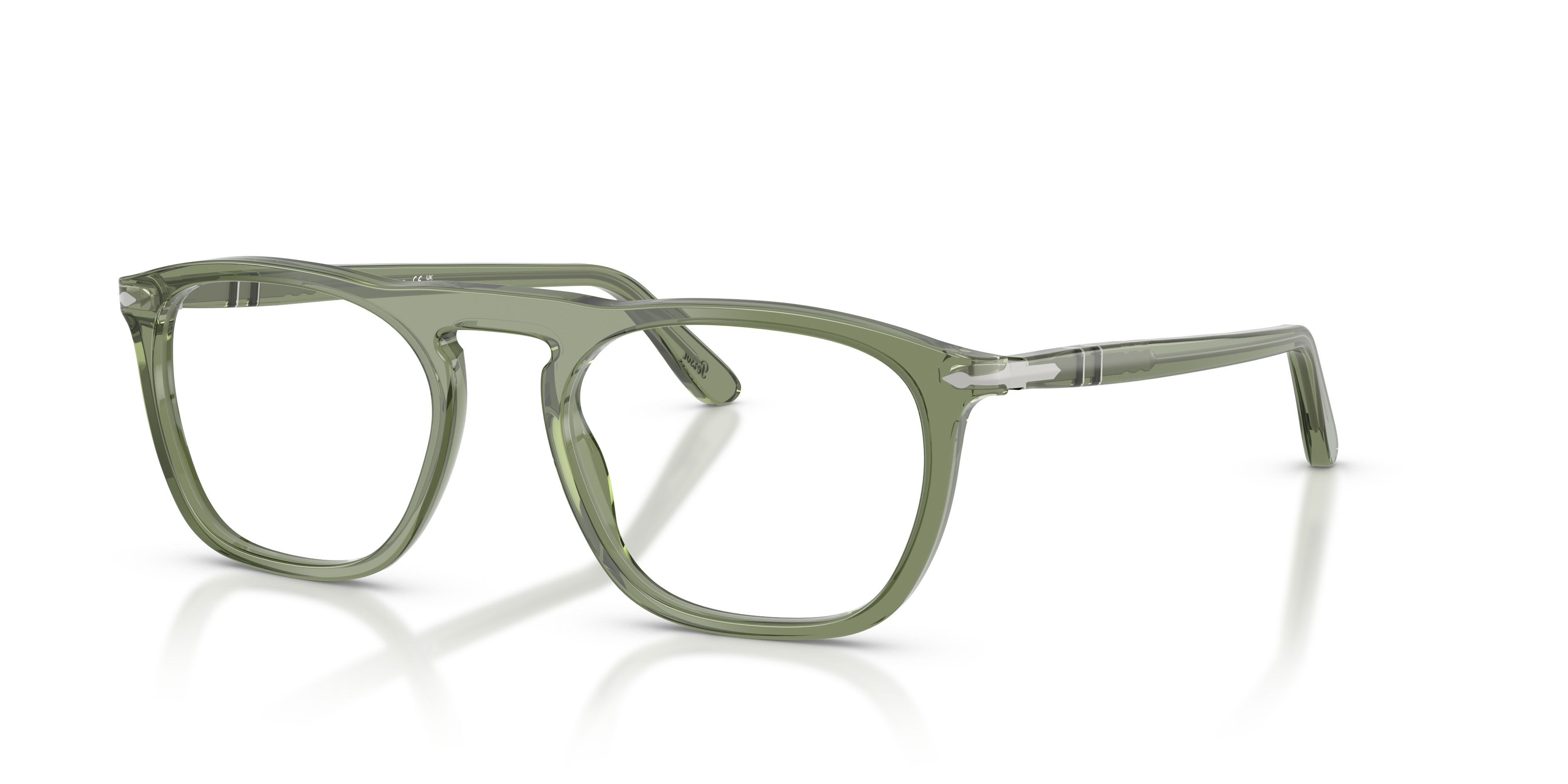 Eyeglasses Persol PO 3391V (1226) color verde trasparente shape square lenses lente demo