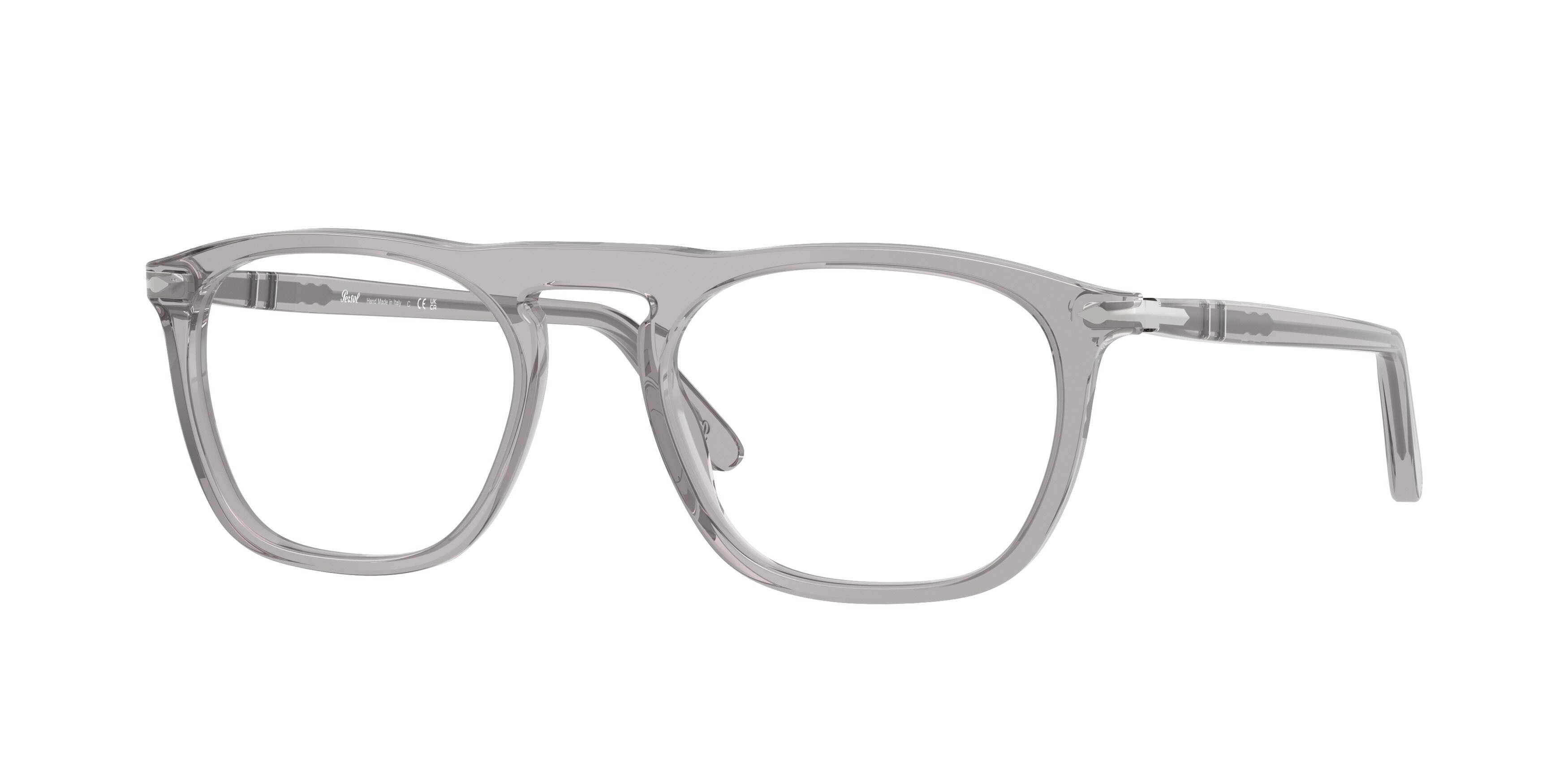 Eyeglasses Persol PO 3391V (309) color grigio trasparente shape square lenses lente demo