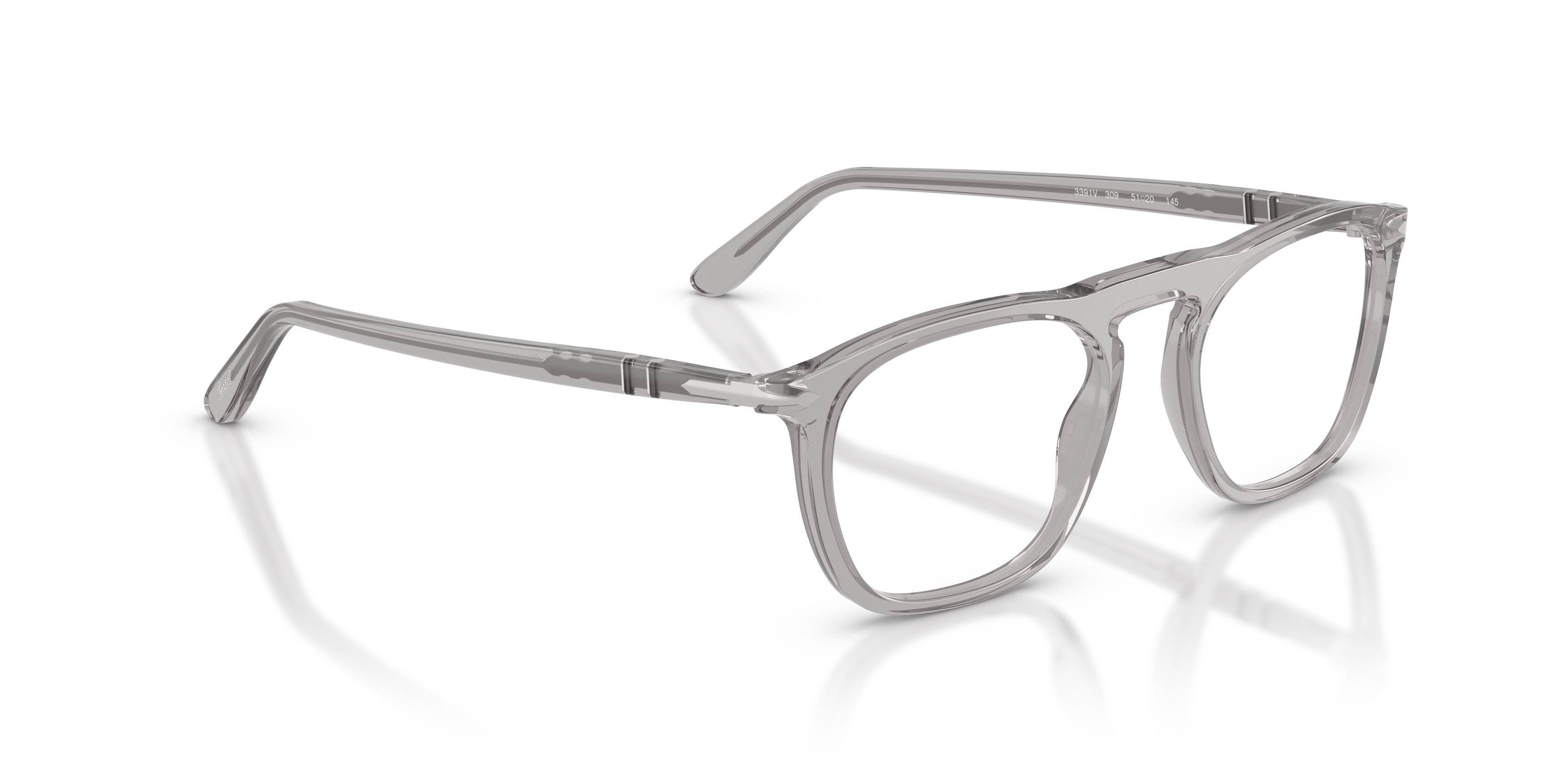 Eyeglasses Persol PO 3391V (309) color grigio trasparente shape square lenses lente demo
