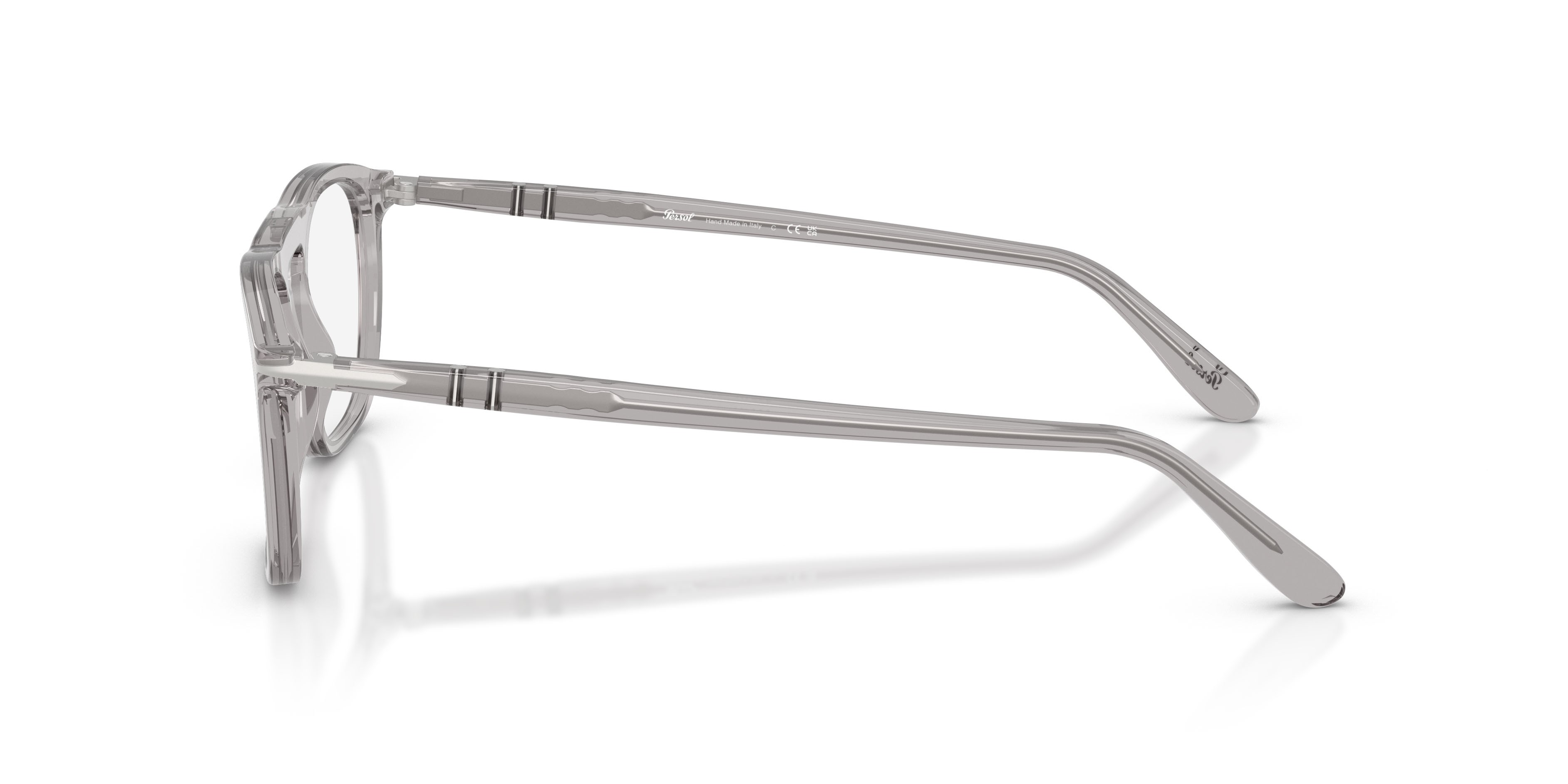 Eyeglasses Persol PO 3391V (309) color grigio trasparente shape square lenses lente demo