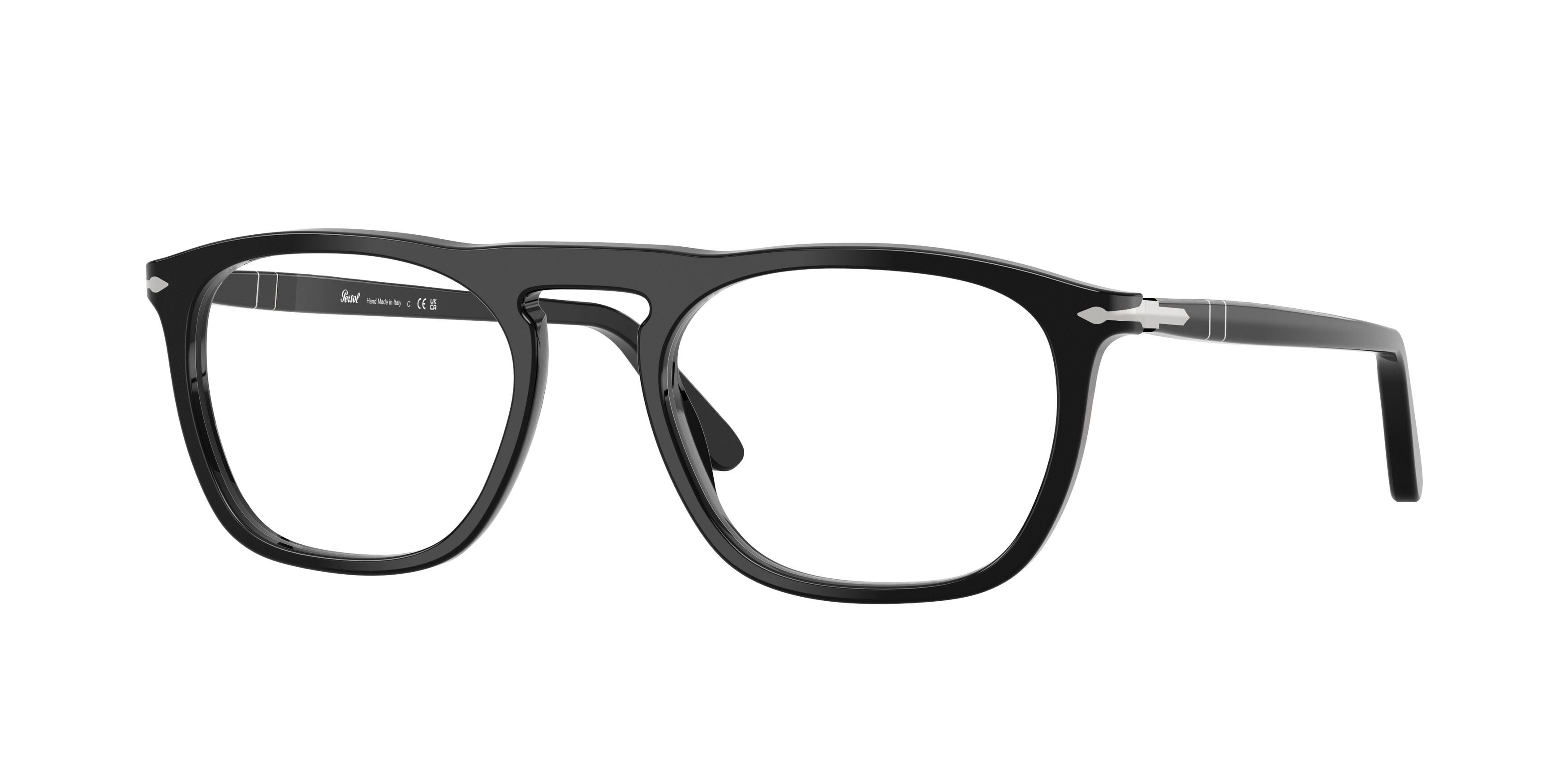 Occhiali da vista Persol PO 3391V (95) colore nero forma quadrato lenti lente demo