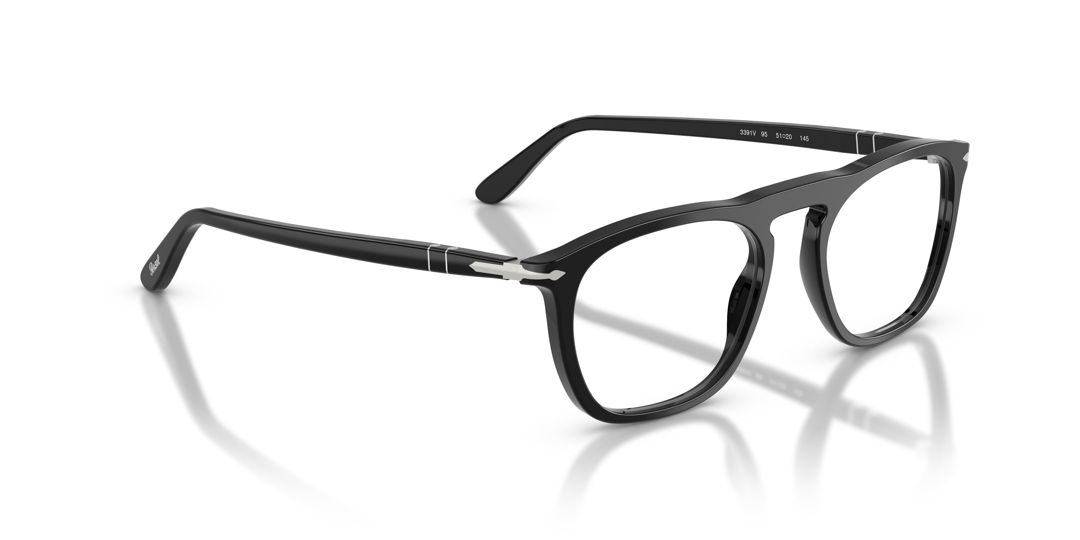 Occhiali da vista Persol PO 3391V (95) colore nero forma quadrato lenti lente demo