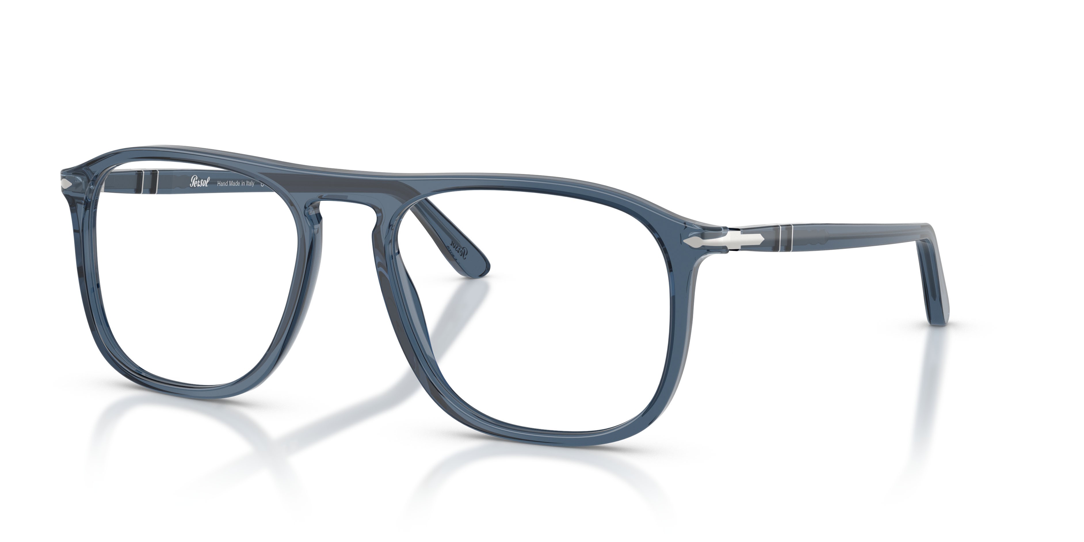 Eyeglasses Persol PO 3392V (1197) color blu denim trasparente shape square lenses lente demo