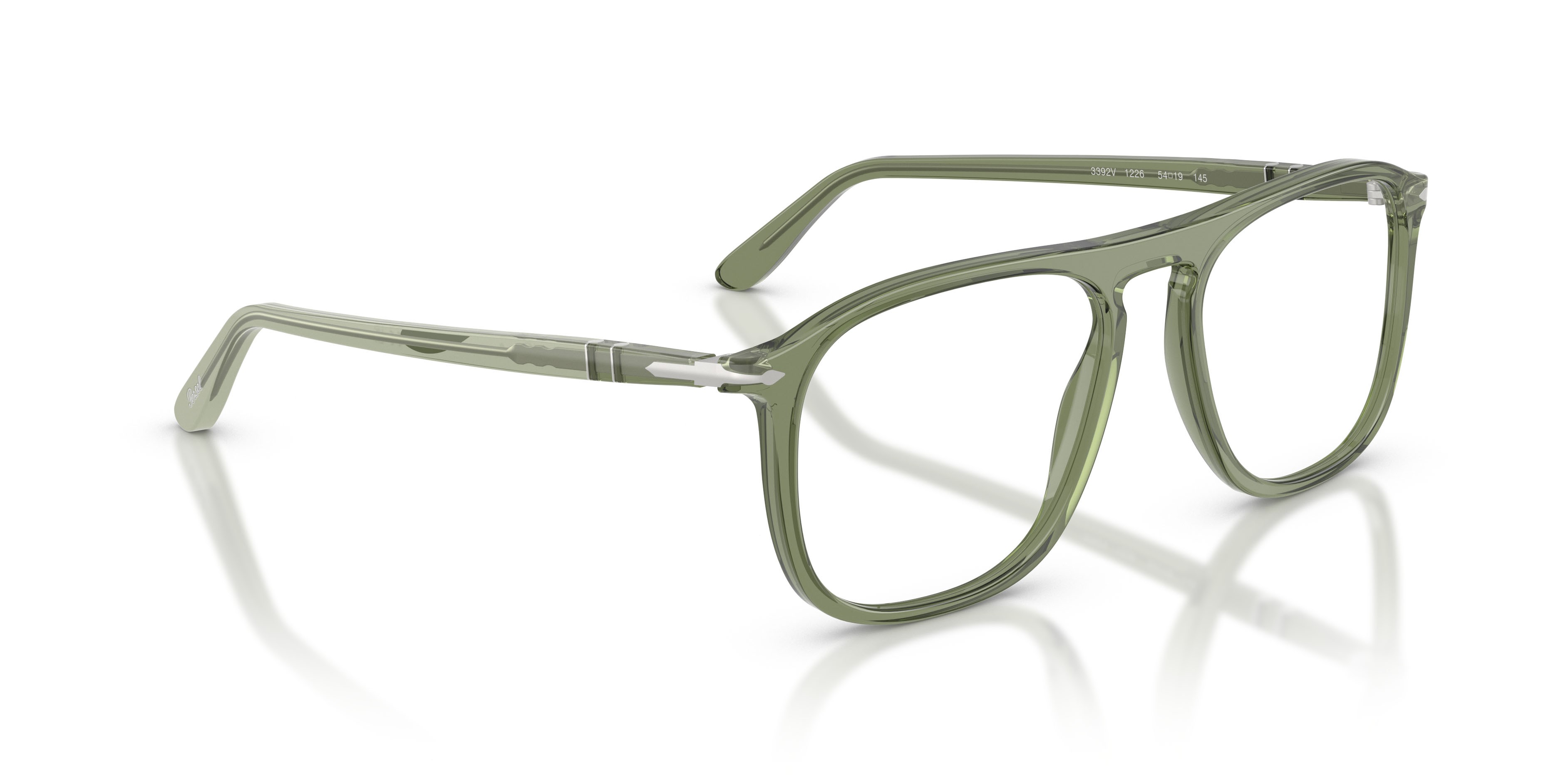 Eyeglasses Persol PO 3392V (1226) color verde trasparente shape square lenses lente demo
