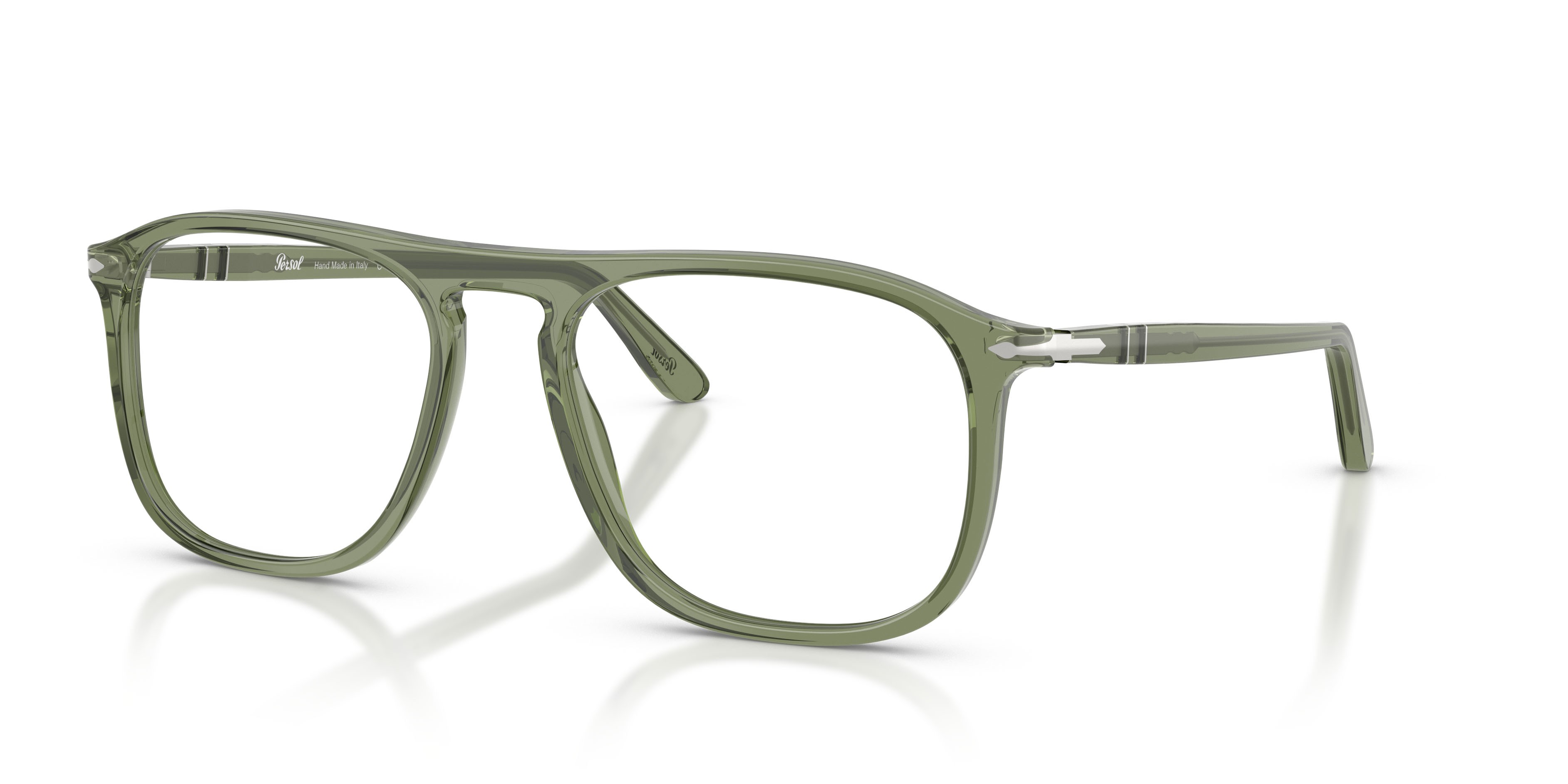 Eyeglasses Persol PO 3392V (1226) color verde trasparente shape square lenses lente demo