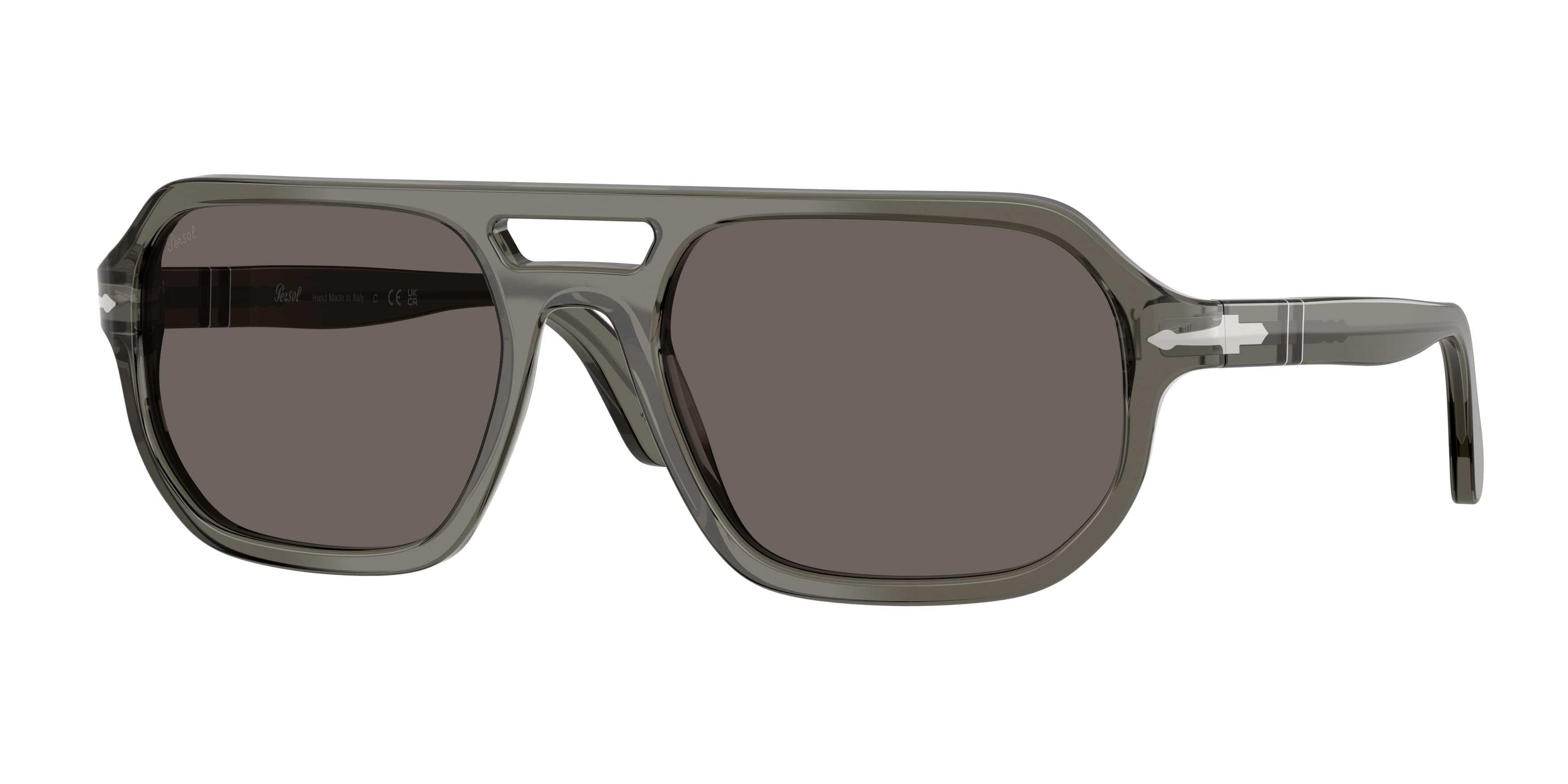 Sunglasses Persol Guido PO 3393S (1103B1) color grigio trasparente shape square lenses grigio scuro