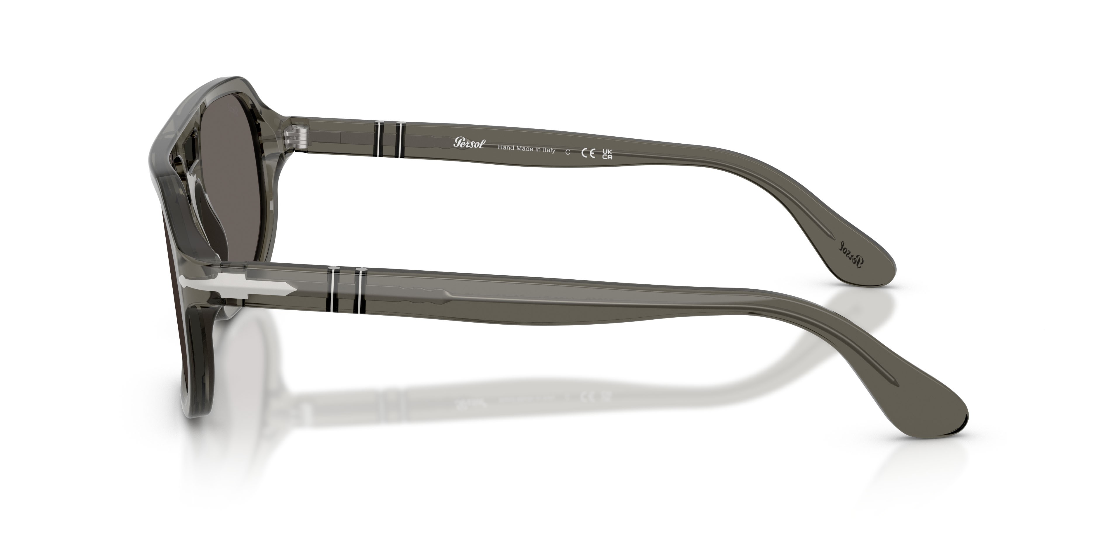 Sunglasses Persol Guido PO 3393S (1103B1) color grigio trasparente shape square lenses grigio scuro