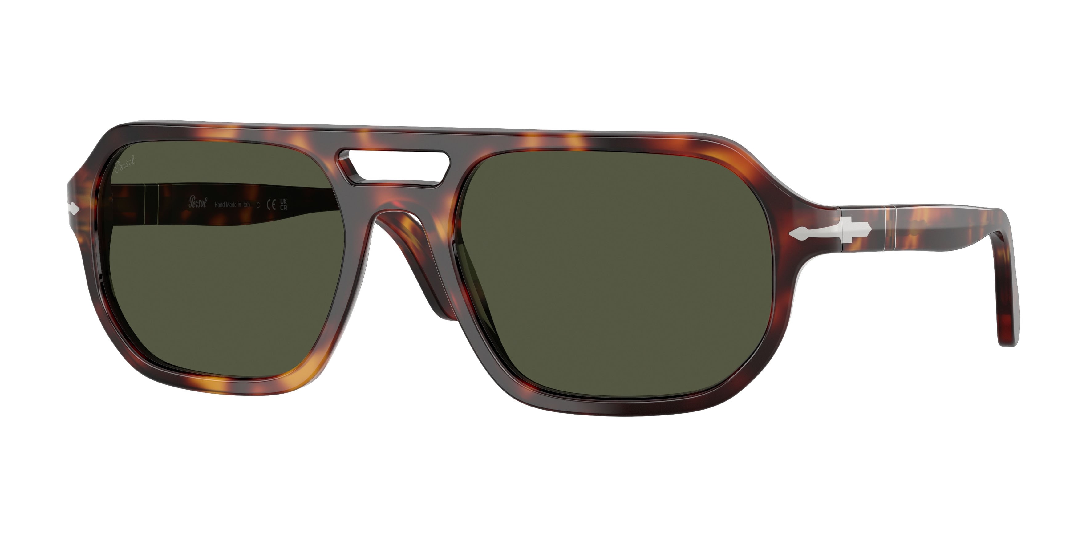 Sunglasses Persol Guido PO 3393S (24/31) color havana shape square lenses verde