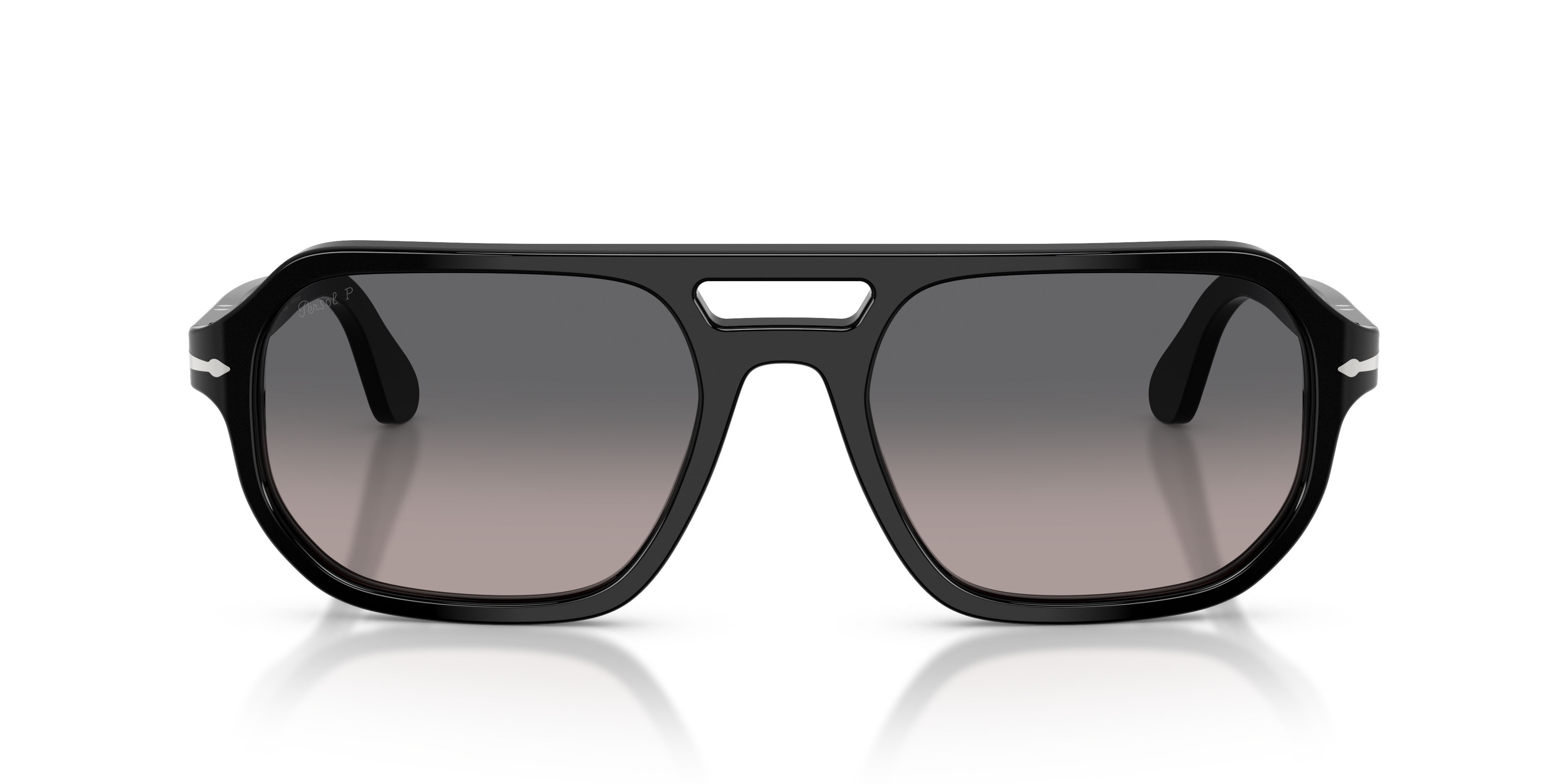 Occhiali da sole Persol Guido PO 3393S (95/M3) colore nero forma quadrato lenti polarizzata grigio sfumato
