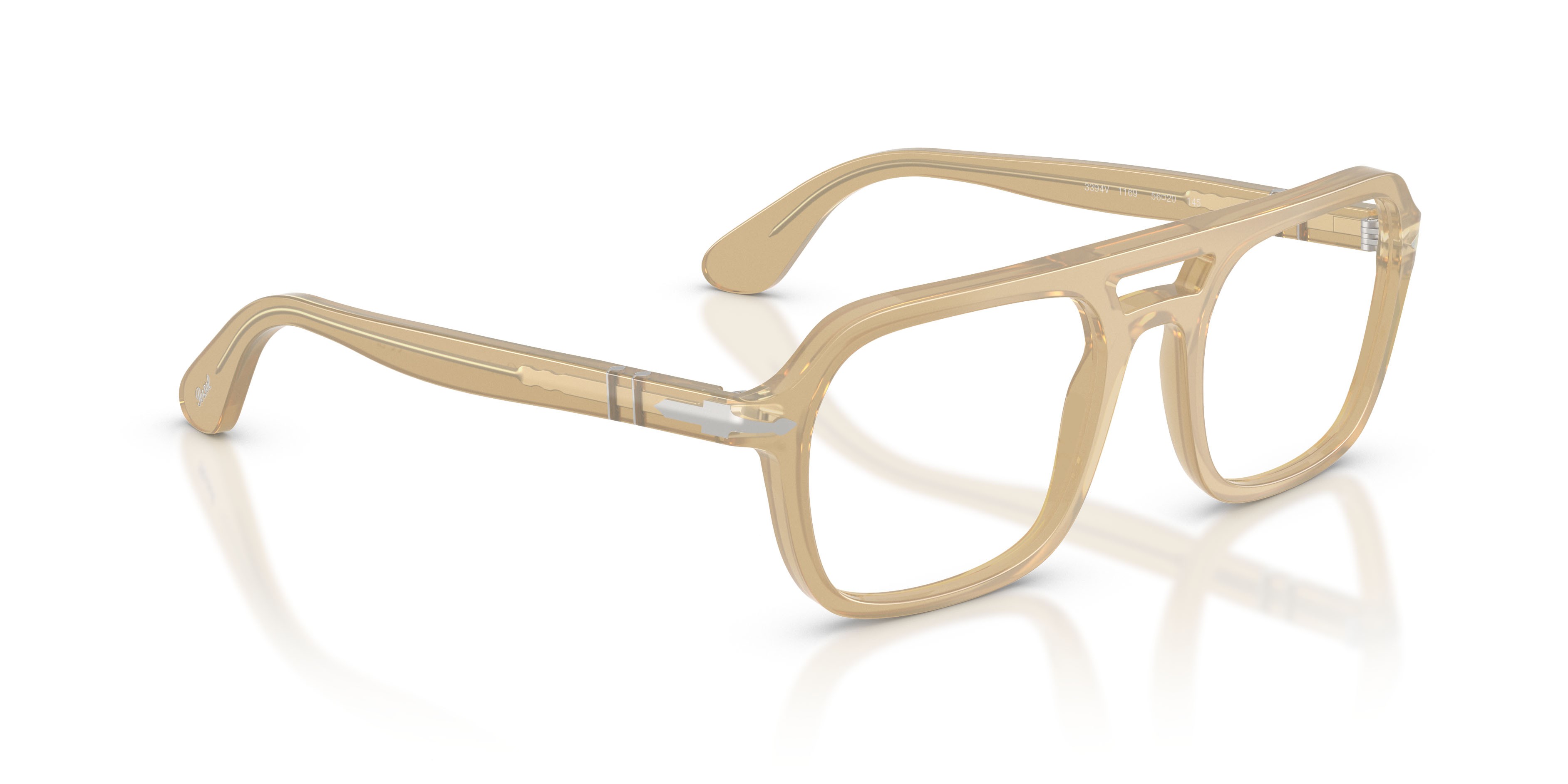 Eyeglasses Persol PO 3394V (1169) color beige opalino shape square lenses lente demo