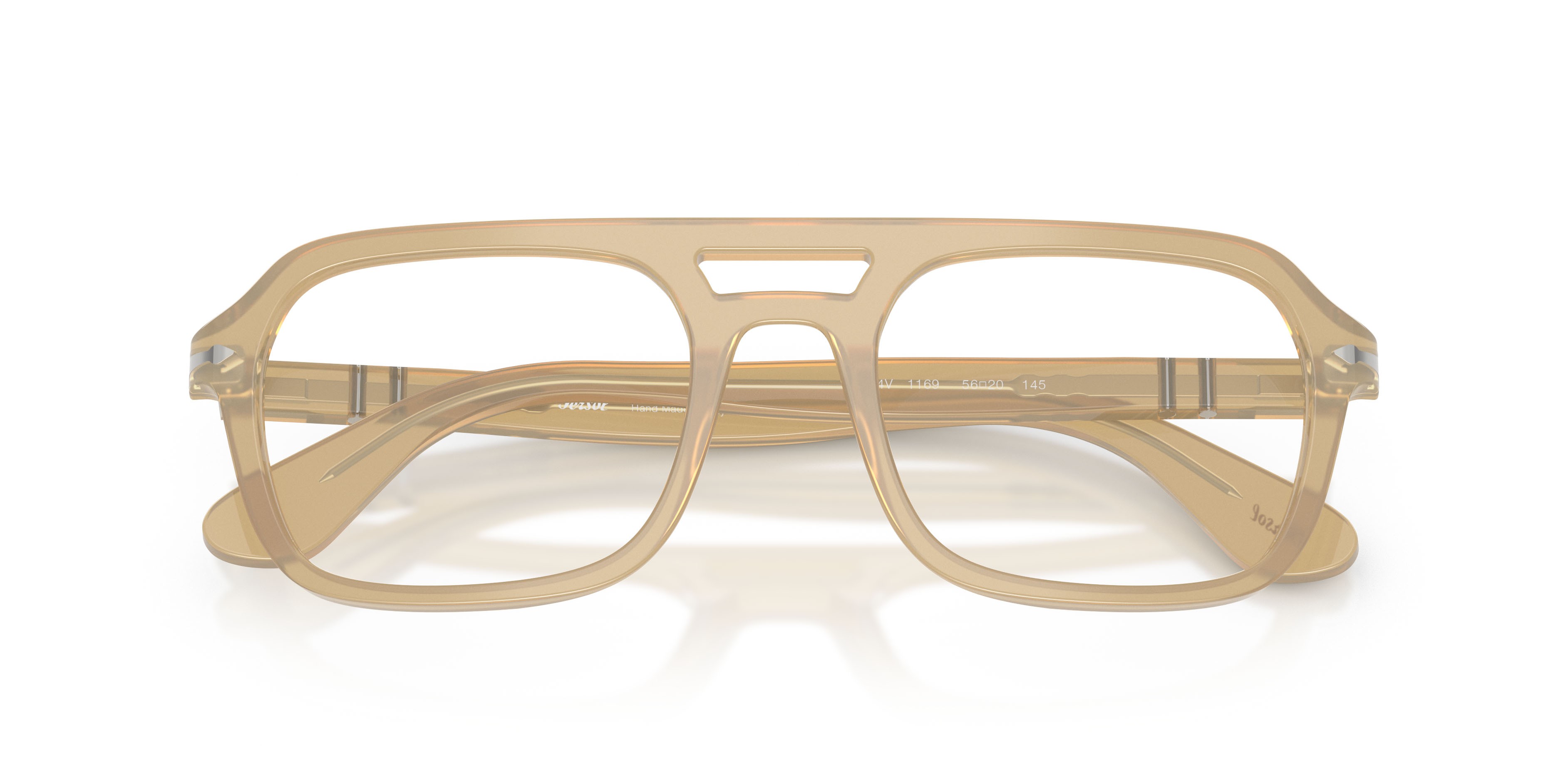 Eyeglasses Persol PO 3394V (1169) color beige opalino shape square lenses lente demo