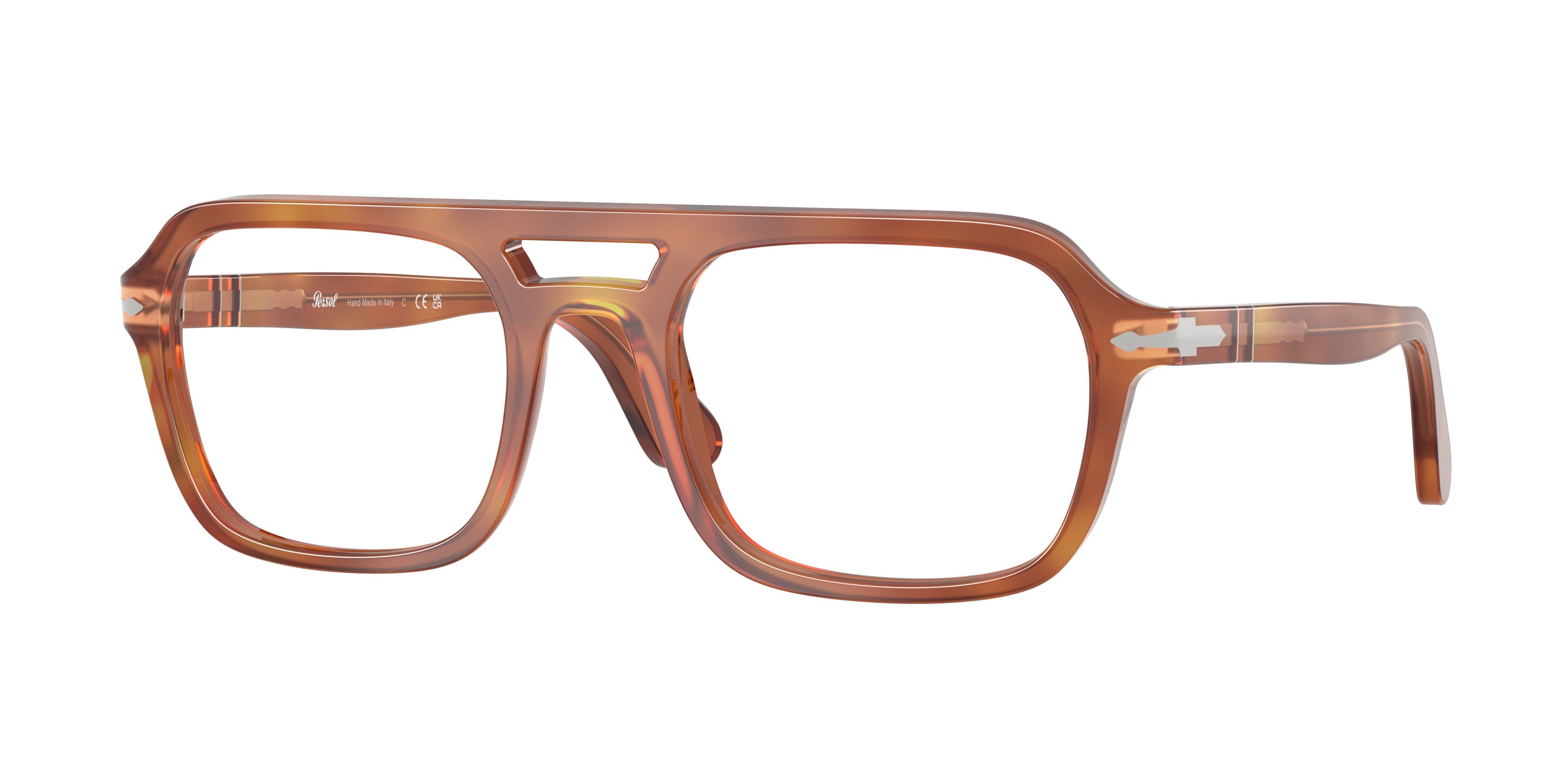 Eyeglasses Persol PO 3394V (96) color terra di siena shape square lenses lente demo