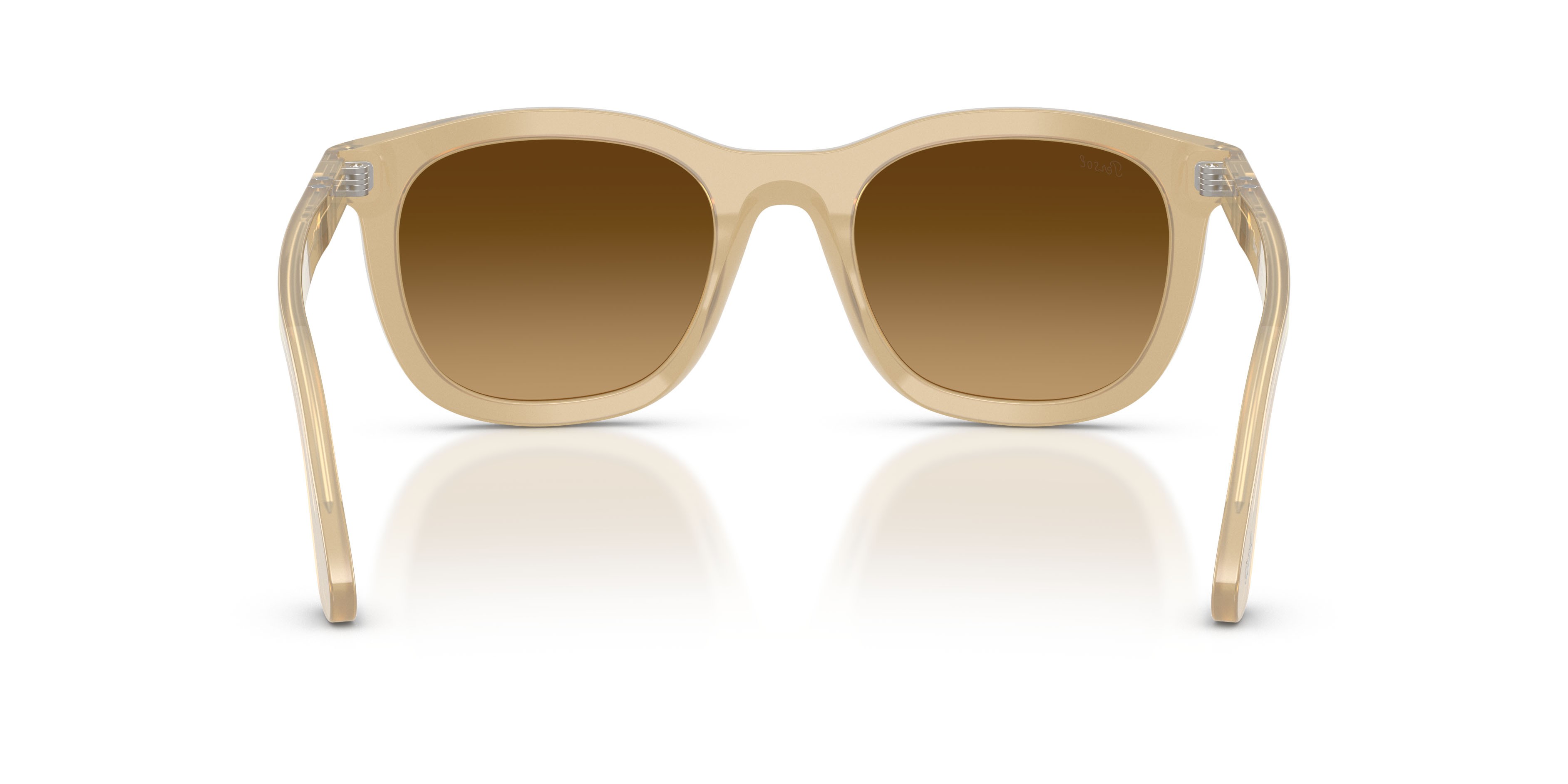Sunglasses Persol PO 3395S (116985) color beige opalino shape pantos lenses marrone chiaro sfumato marrone scuro