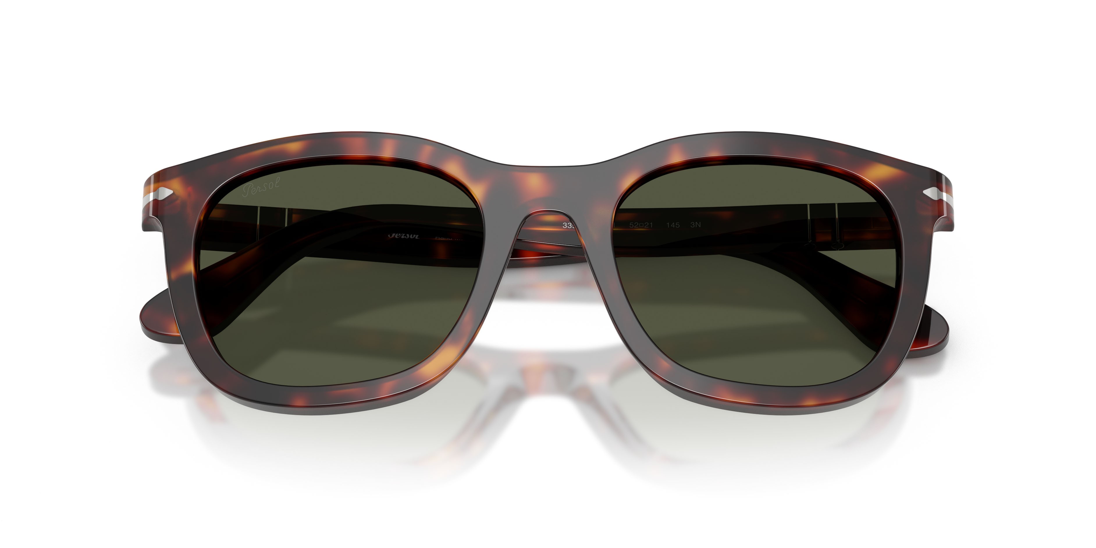 Occhiali da sole Persol PO 3395S (24/31) colore havana forma pantos lenti verde