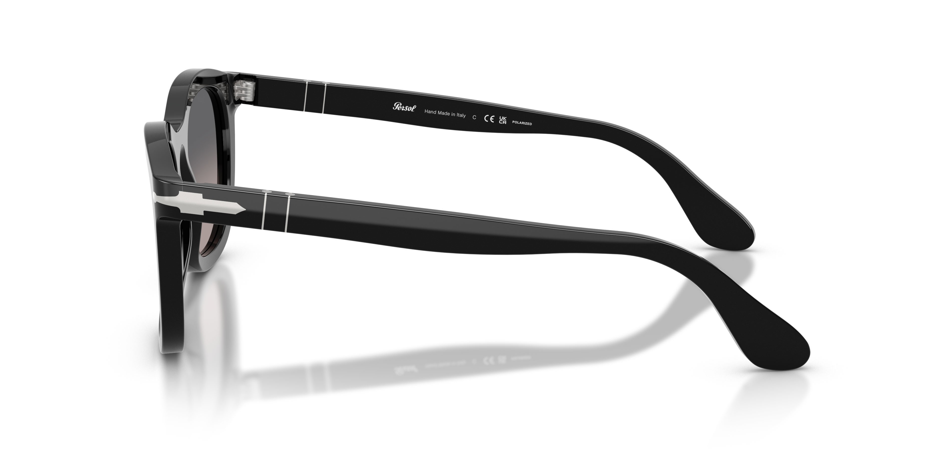 Sunglasses Persol PO 3395S (95/M3) color nero shape pantos lenses polarizzata grigio sfumato