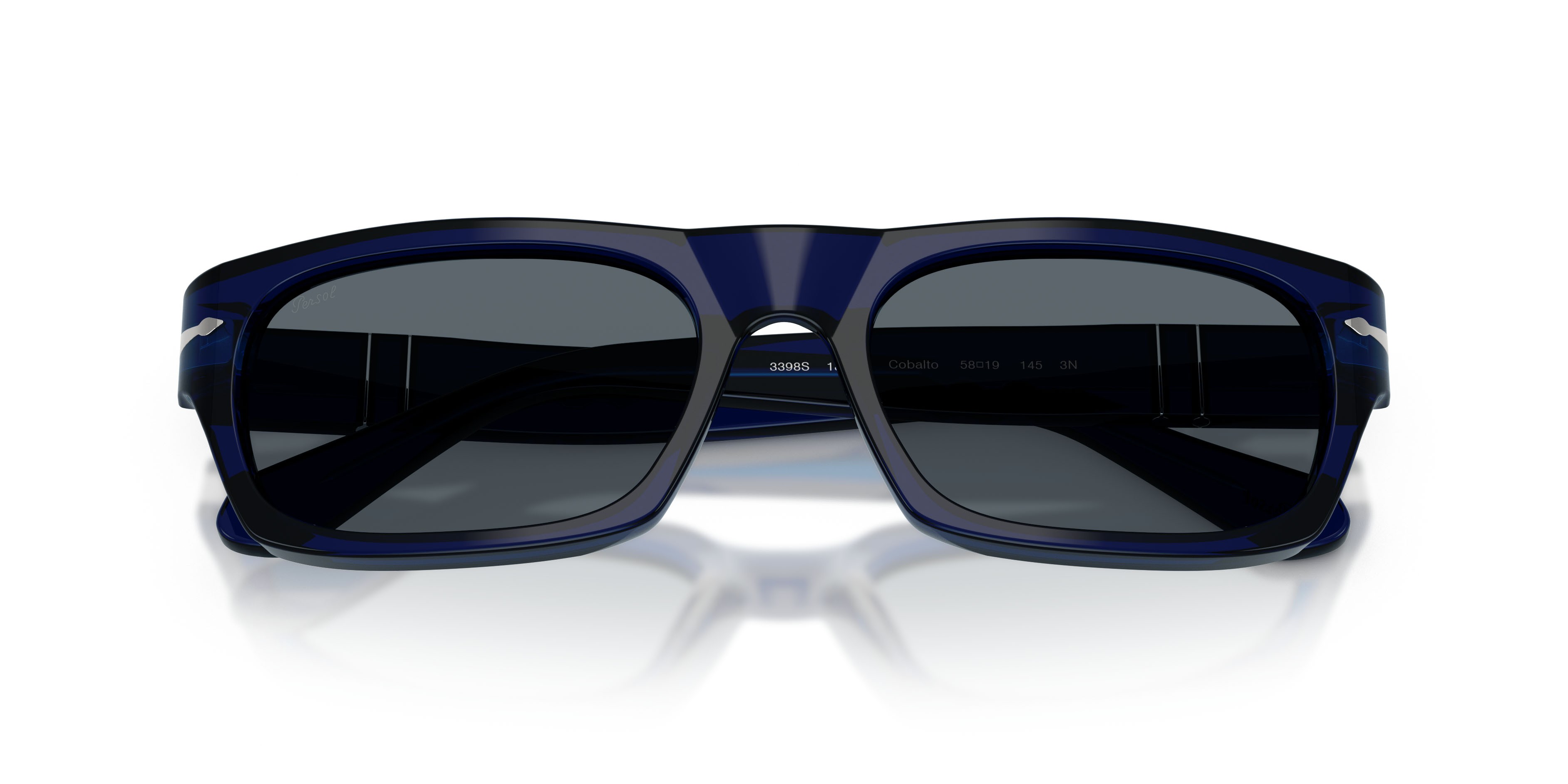Occhiali da sole Persol PO 3398S (181/R5) colore cobalto forma rettangolare lenti blu