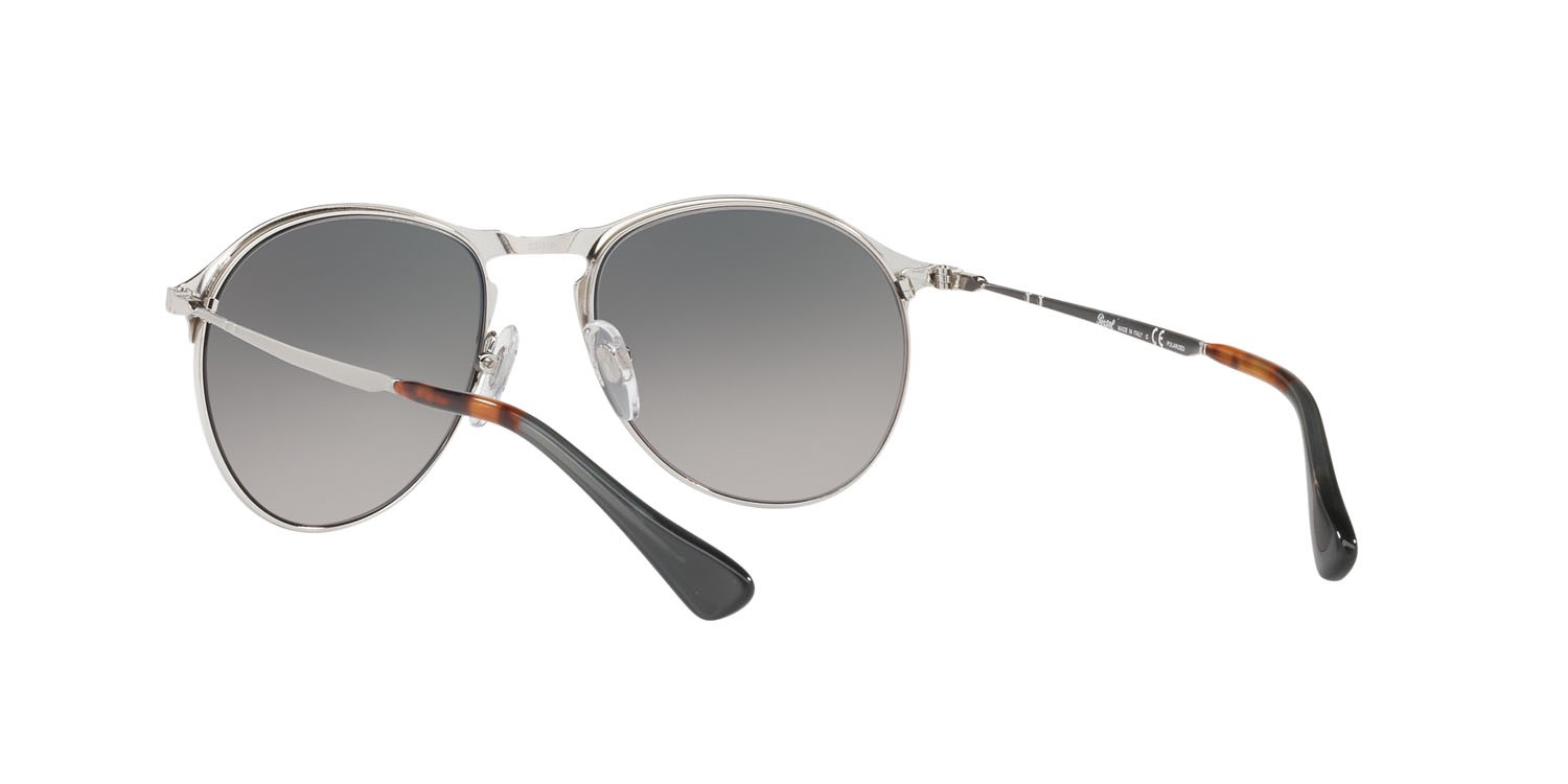 Sonnenbrillen Persol PO 7649S (1068M3) farbe argento opaco form aviator gläser polarized verde sfumata