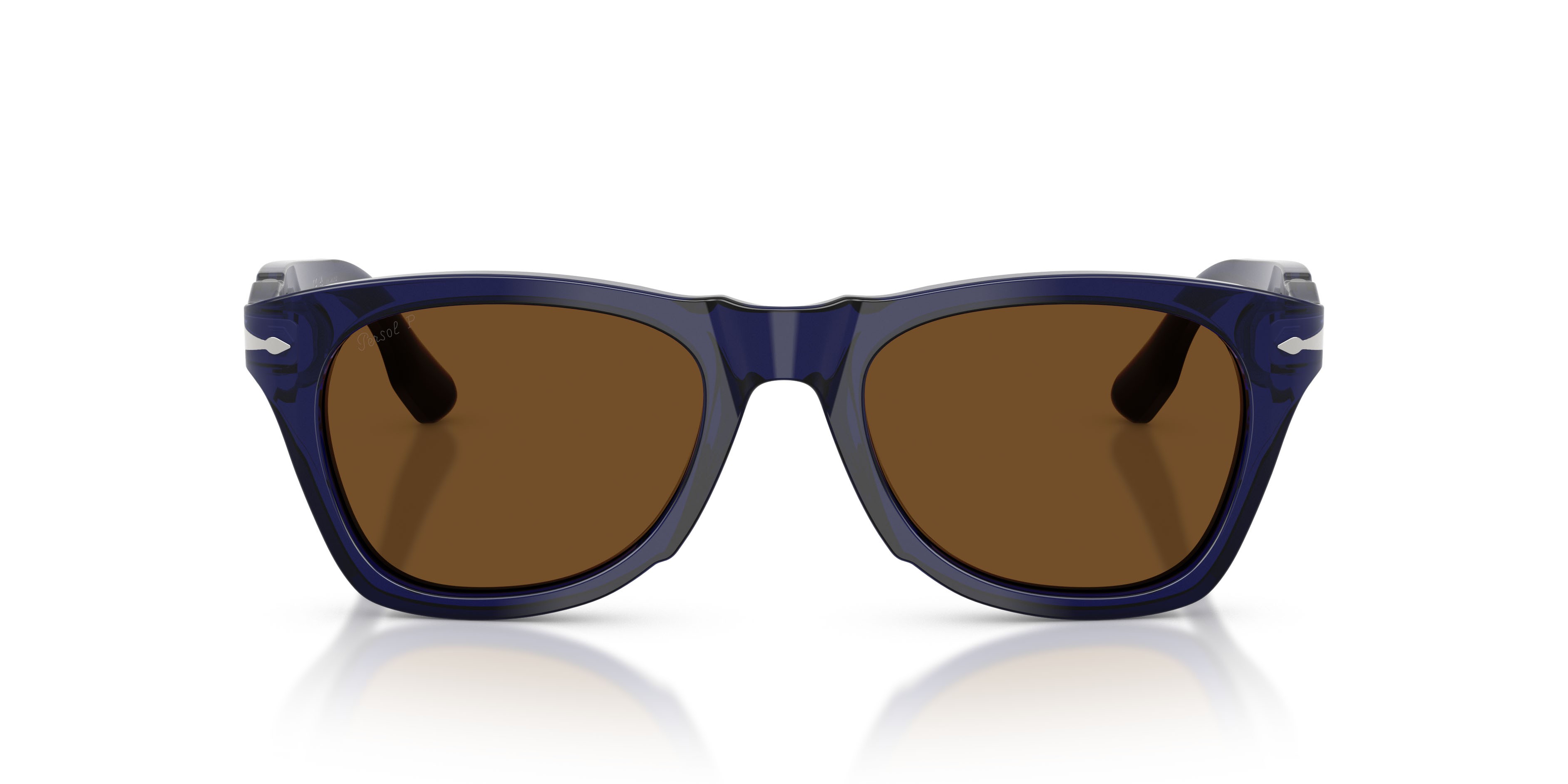 Occhiali da sole Persol PO 8001S (181/57) colore cobalto forma pantos lenti polar marrone