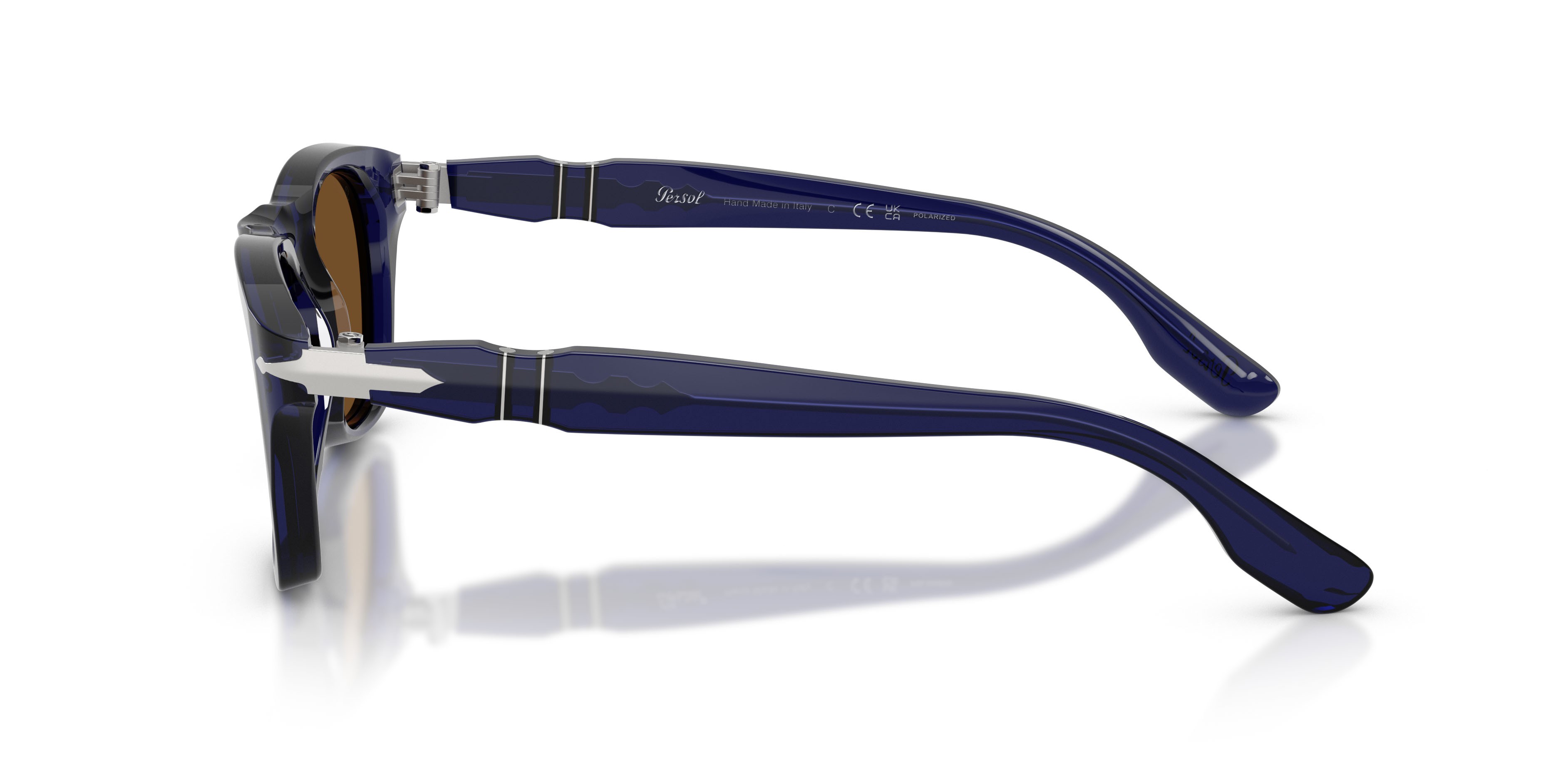 Occhiali da sole Persol PO 8001S (181/57) colore cobalto forma pantos lenti polar marrone