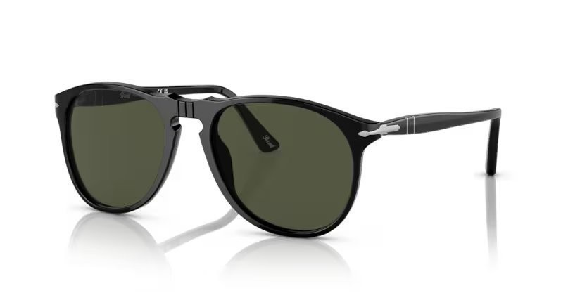 Occhiali da sole Persol PO 9649S (95/31) colore black forma aviator lenti crystal green