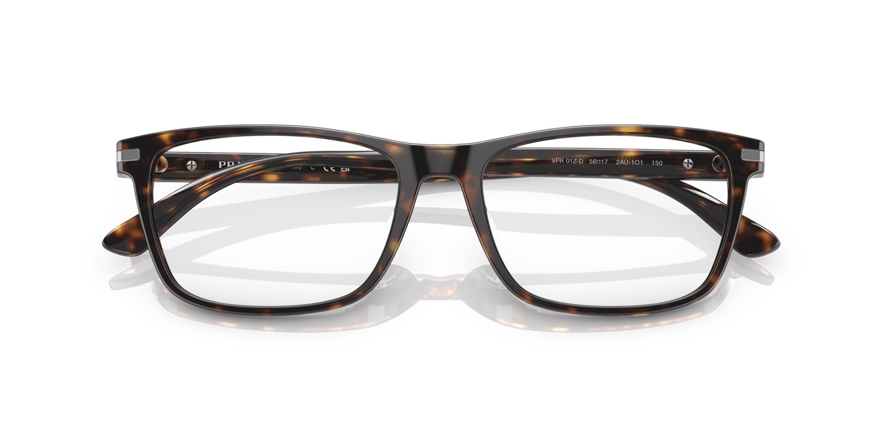 Occhiali da vista Prada PR 01ZVD (2AU1O1) colore tartarugato forma rettangolare lenti lente demo