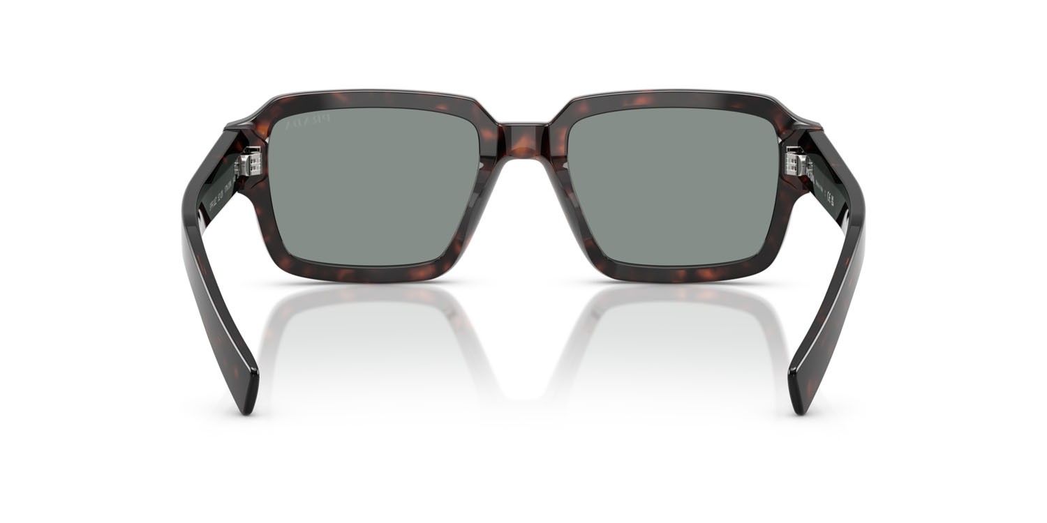 Occhiali da sole Prada PR 02ZS (17N20N) colore root tartarugato forma quadrato lenti blu