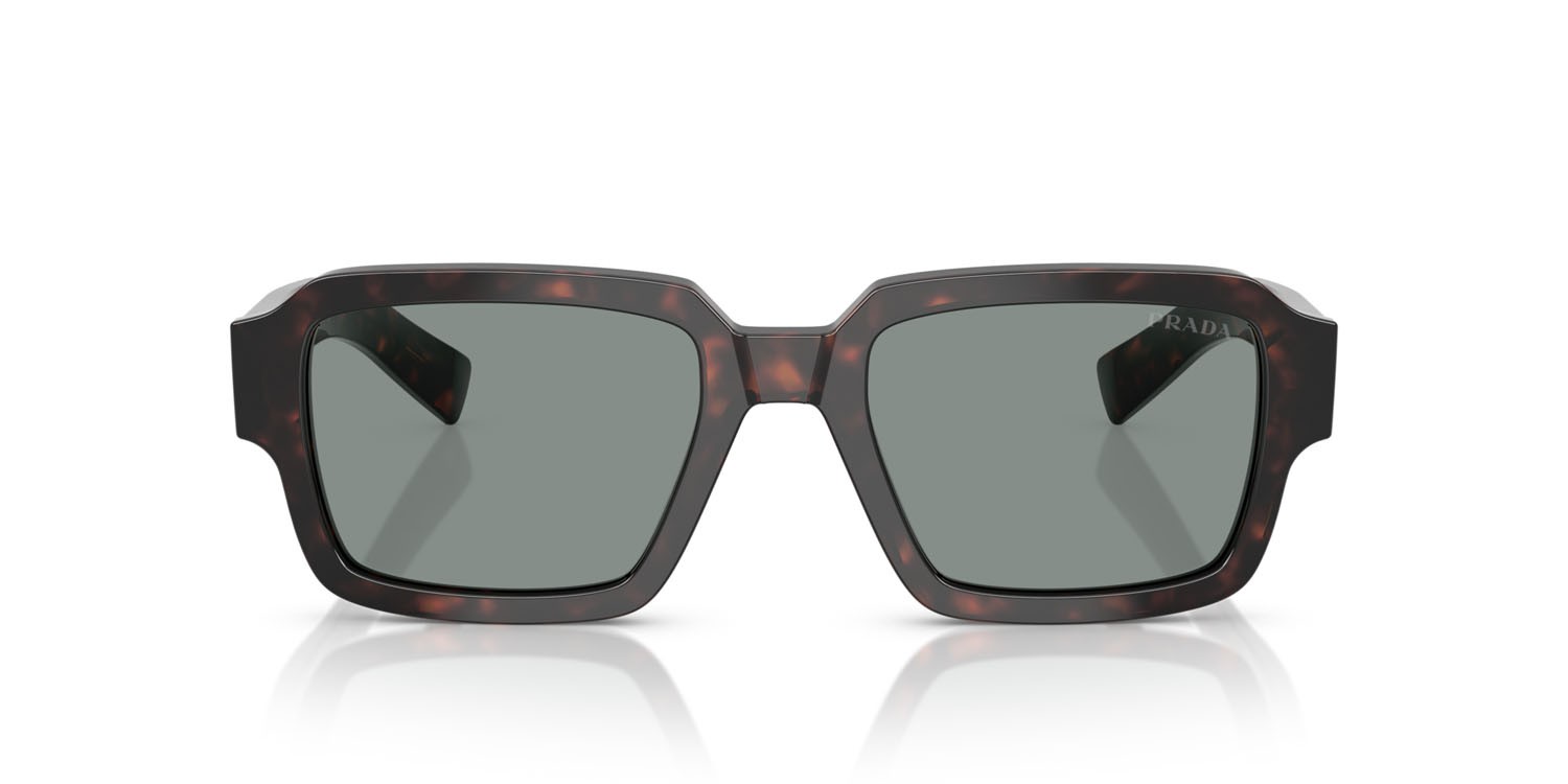 Occhiali da sole Prada PR 02ZS (17N20N) colore root tartarugato forma quadrato lenti blu