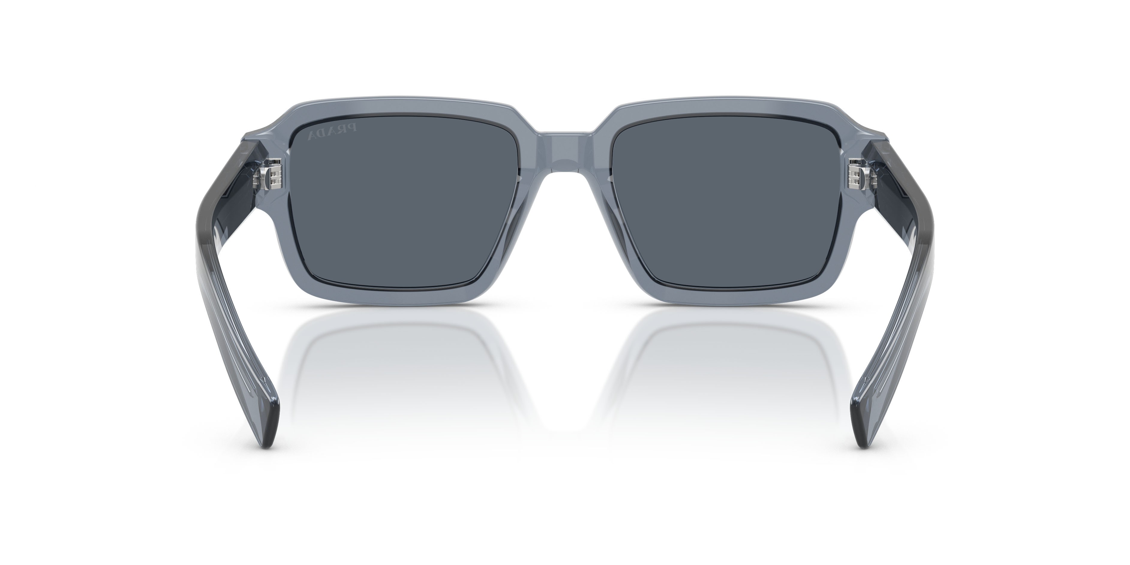 Occhiali da sole Prada PR 02ZS (17T07T) colore transparent ocean forma quadrato lenti blu scuro
