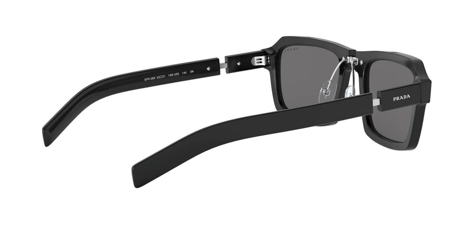 Sonnenbrillen Prada PR 09XS (1AB5S0) farbe nero form quadratisch gläser grigio