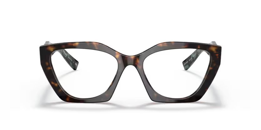 Eyeglasses Prada PR 09YV (2AU1O1) color tortoise shape irregular lenses demo lens