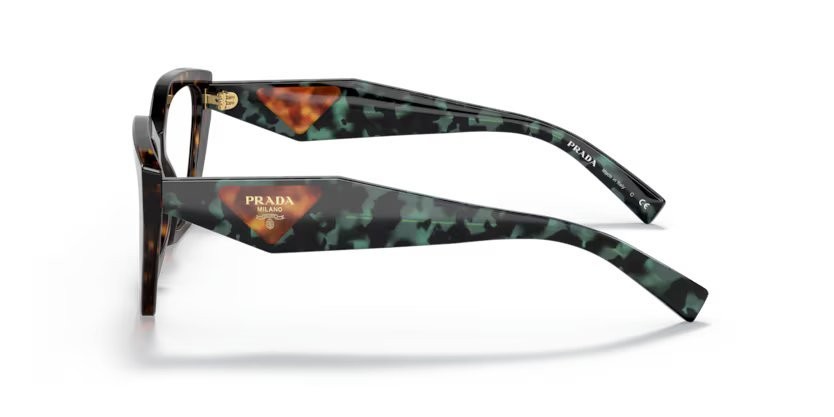 Eyeglasses Prada PR 09YV (2AU1O1) color tortoise shape irregular lenses demo lens