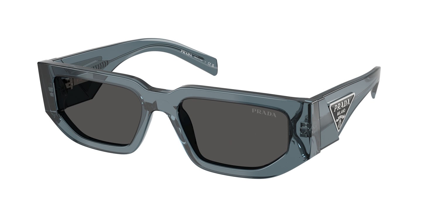 Sunglasses Prada PR 09ZS (17T08Z) color transparent ocean shape rectangle lenses grigio scuro