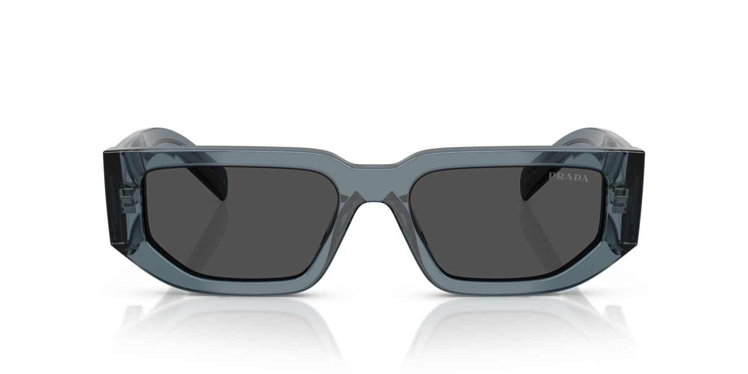 Sunglasses Prada PR 09ZS (17T08Z) color transparent ocean shape rectangle lenses grigio scuro