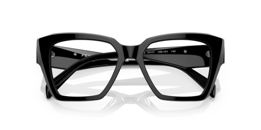 Eyeglasses Prada PR 09ZV (1AB1O1) color nero shape square lenses lente demo