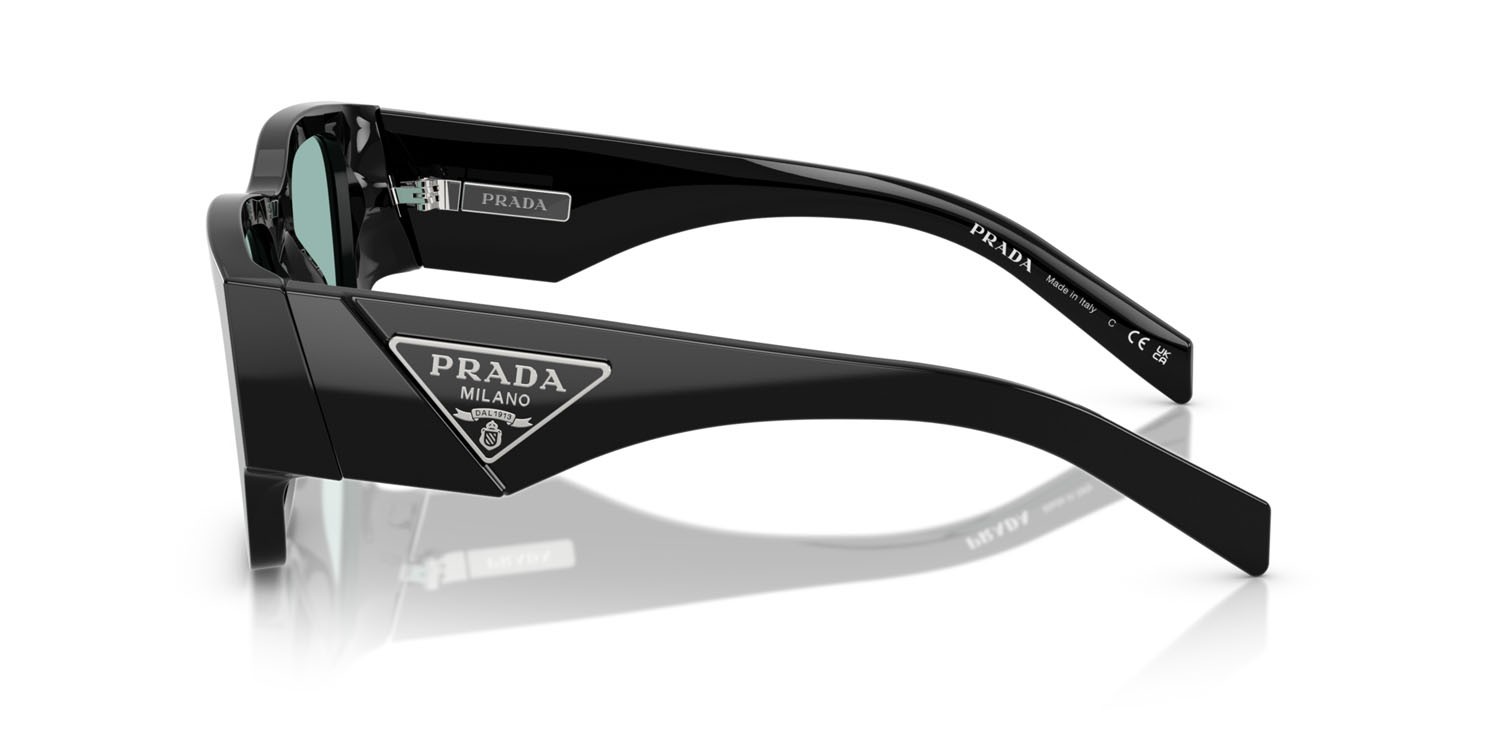Sunglasses Prada PR 10ZS (16K40K) color nero shape square lenses verde petrolio